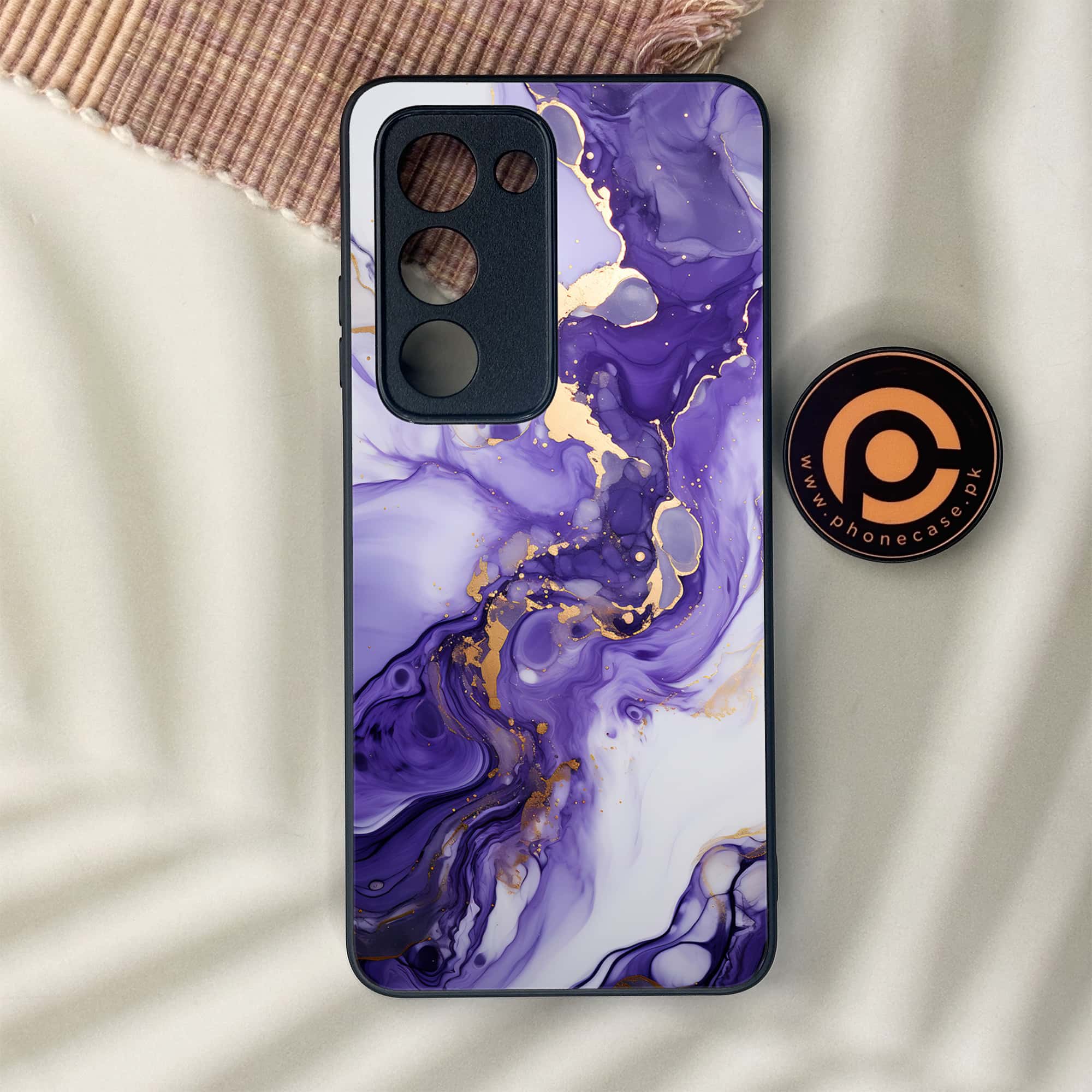 Oppo A5 2025 - Liquid Marble 2.0 Series - Premium Metal Printed soft Bumper shock Proof Case