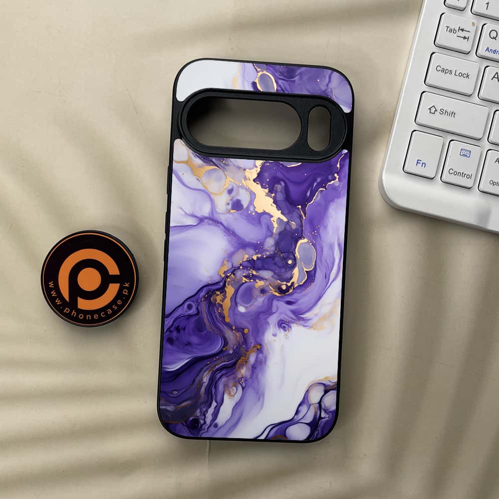 Google Pixel 10  - Liquid Marble 2.0 Series - Premium Metal Printed soft Bumper Shockof Case