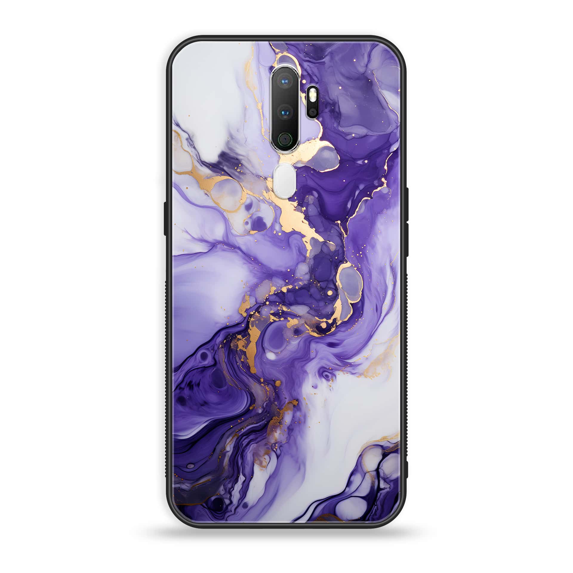 Oppo A5 2020 - Liquid Marble 2.0 Series - Premium Printed Glass soft Bumper shock Proof Case
