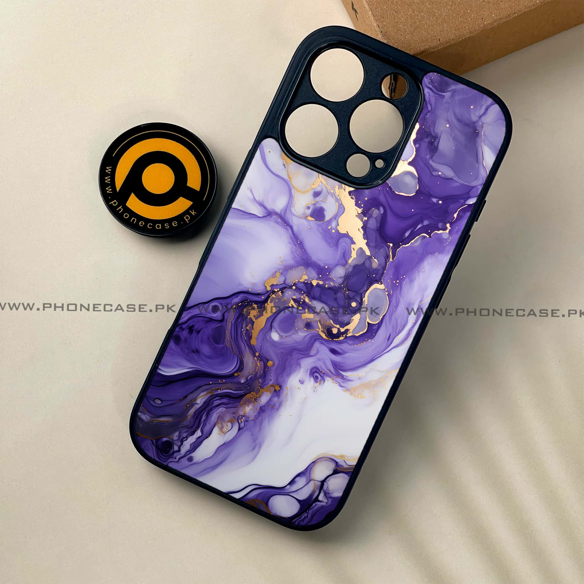 iPhone 16 Pro - Liquid Marble 2.0 Series - Premium Printed Glass soft Bumper shock Proof Case