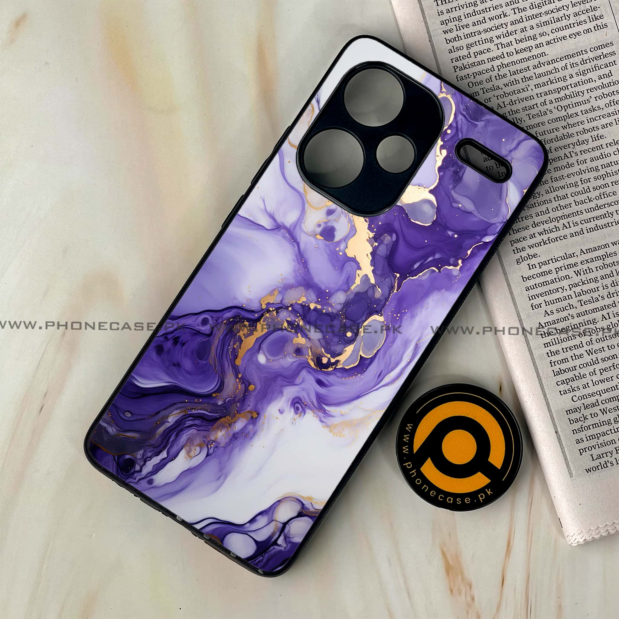 Redmi Note 13 Pro Plus 5G - Liquid Marble 2.0 Series - Premium Printed Glass soft Bumper shock Proof Case