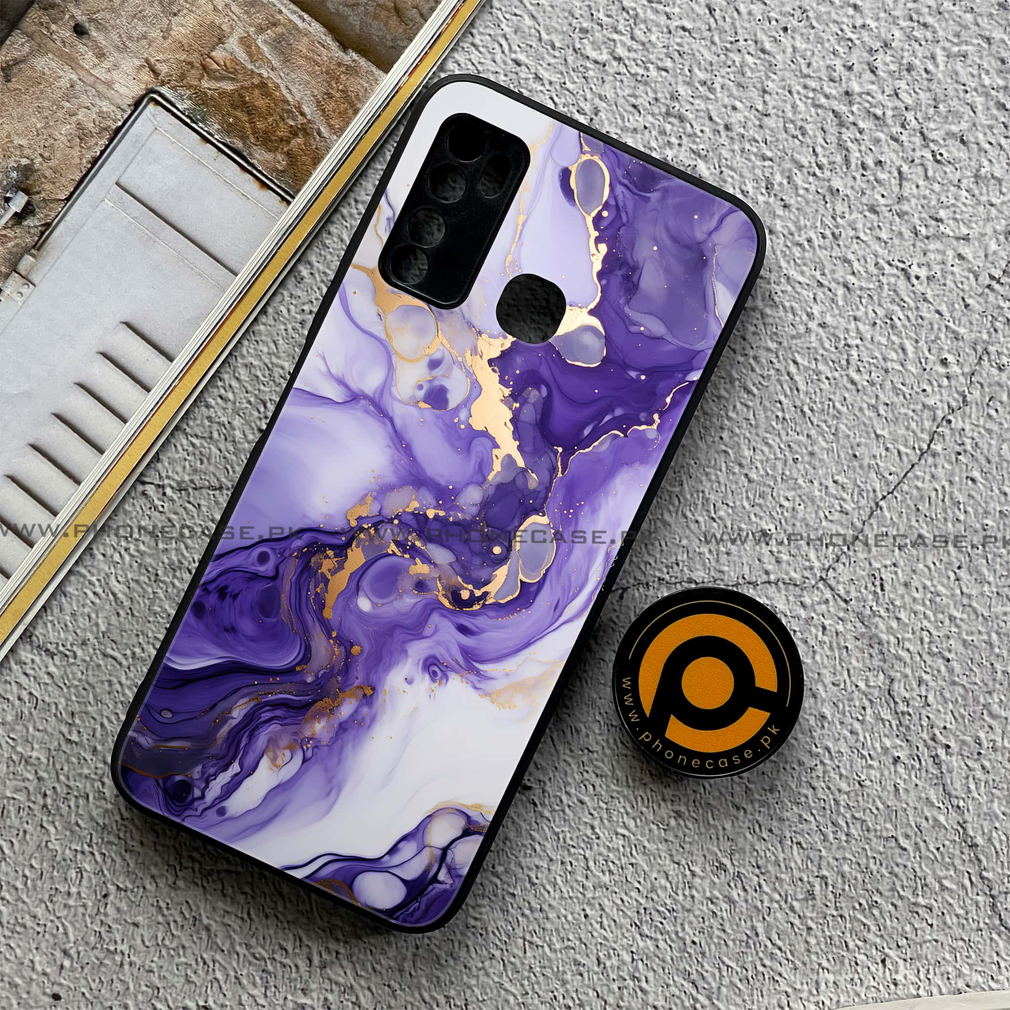 Infinix Note 7 Lite - Liquid Marble 2.0 Series - Premium Printed Metal soft Bumper shock Proof Case