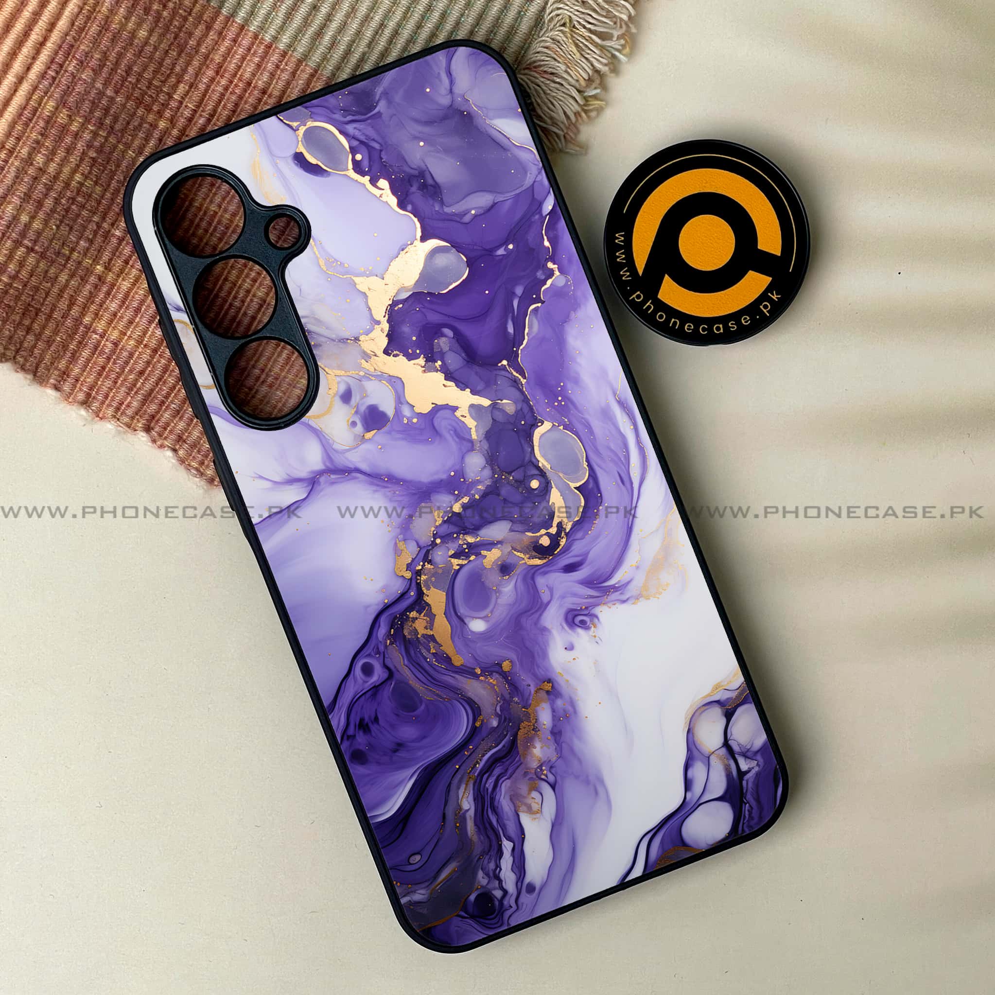 Samsung Galaxy A25 - Liquid Marble 2.0 Series - Premium Printed Glass soft Bumper shock Proof Case