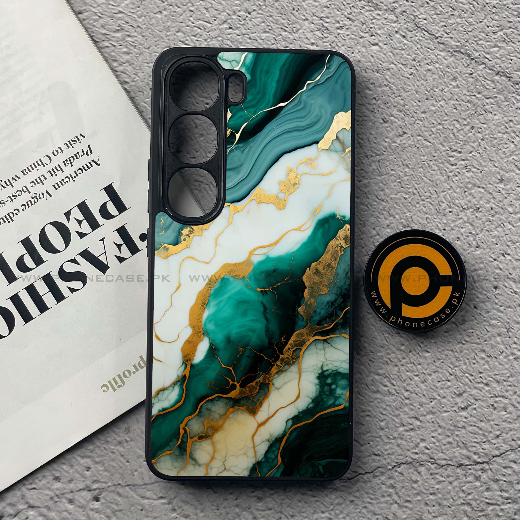 Vivo V40 Lite (IDN) - Liquid Marble 2.0 Series - Premium Metal Printed soft Bumper Shock Proof Case