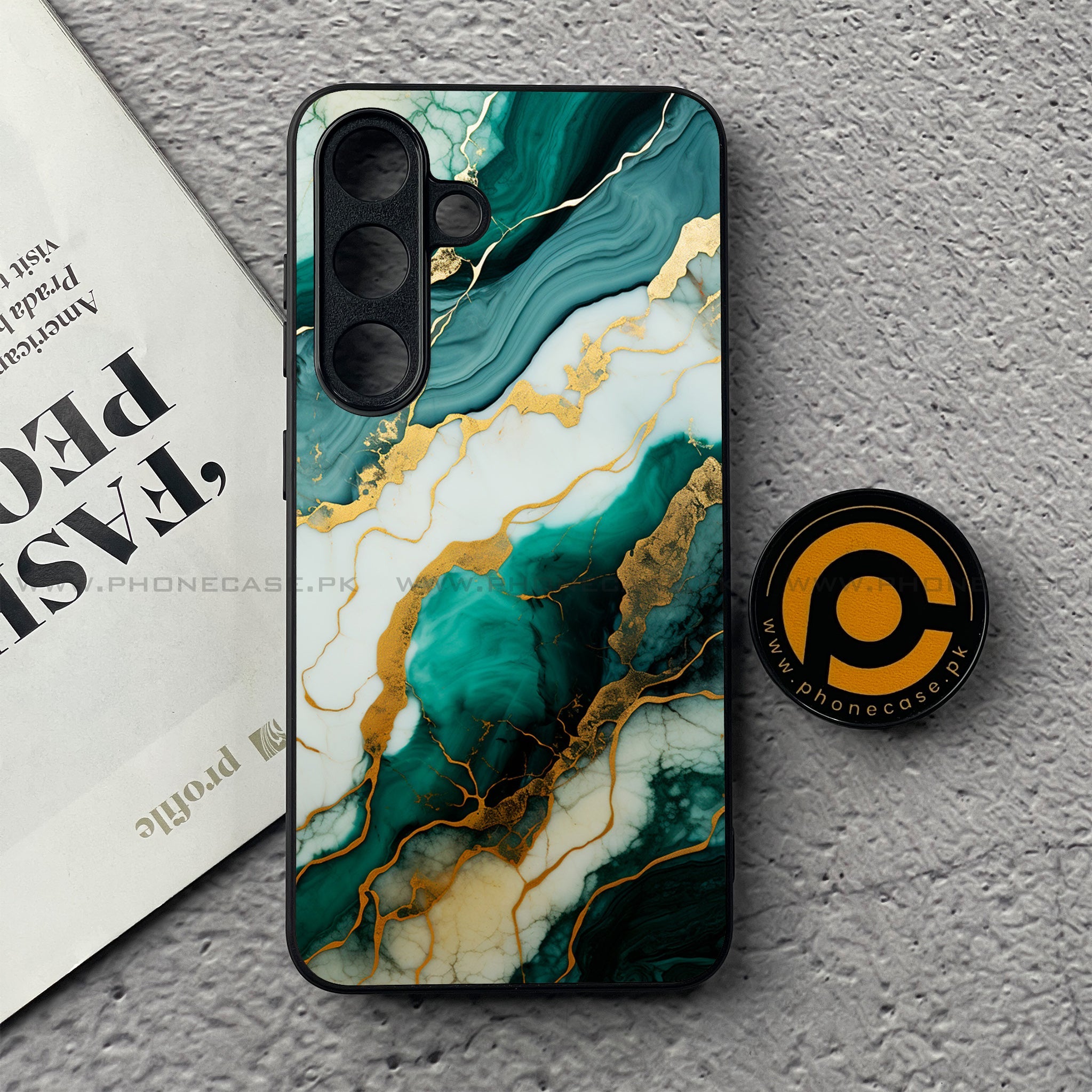 Samsung Galaxy S25 FE - Liquid Marble 2.0 Series - Premium Metal Printed soft Bumper shock Proof Case