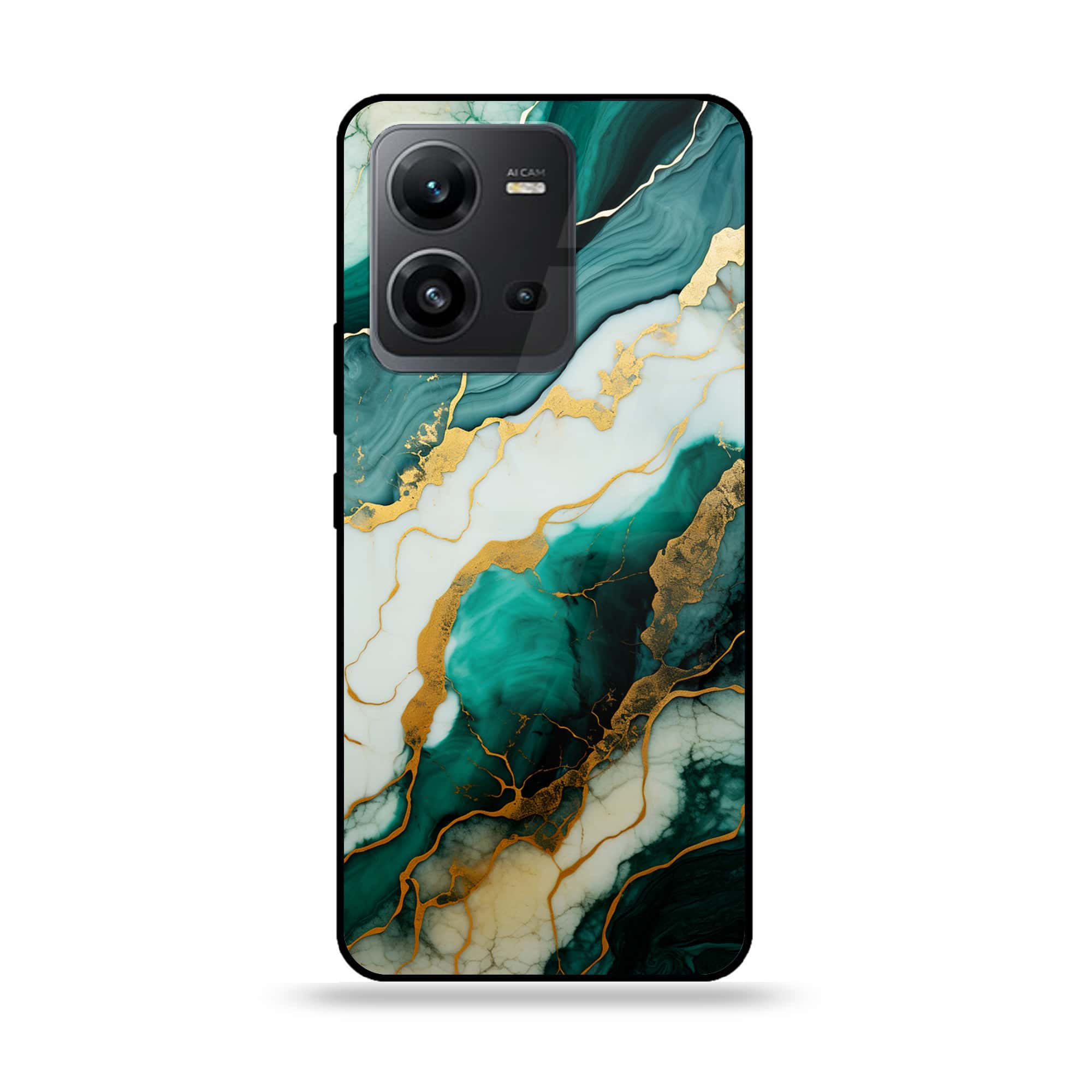 Vivo V25e  - Liquid Marble 2.0 Series - Premium Printed Glass soft Bumper shock Proof Case