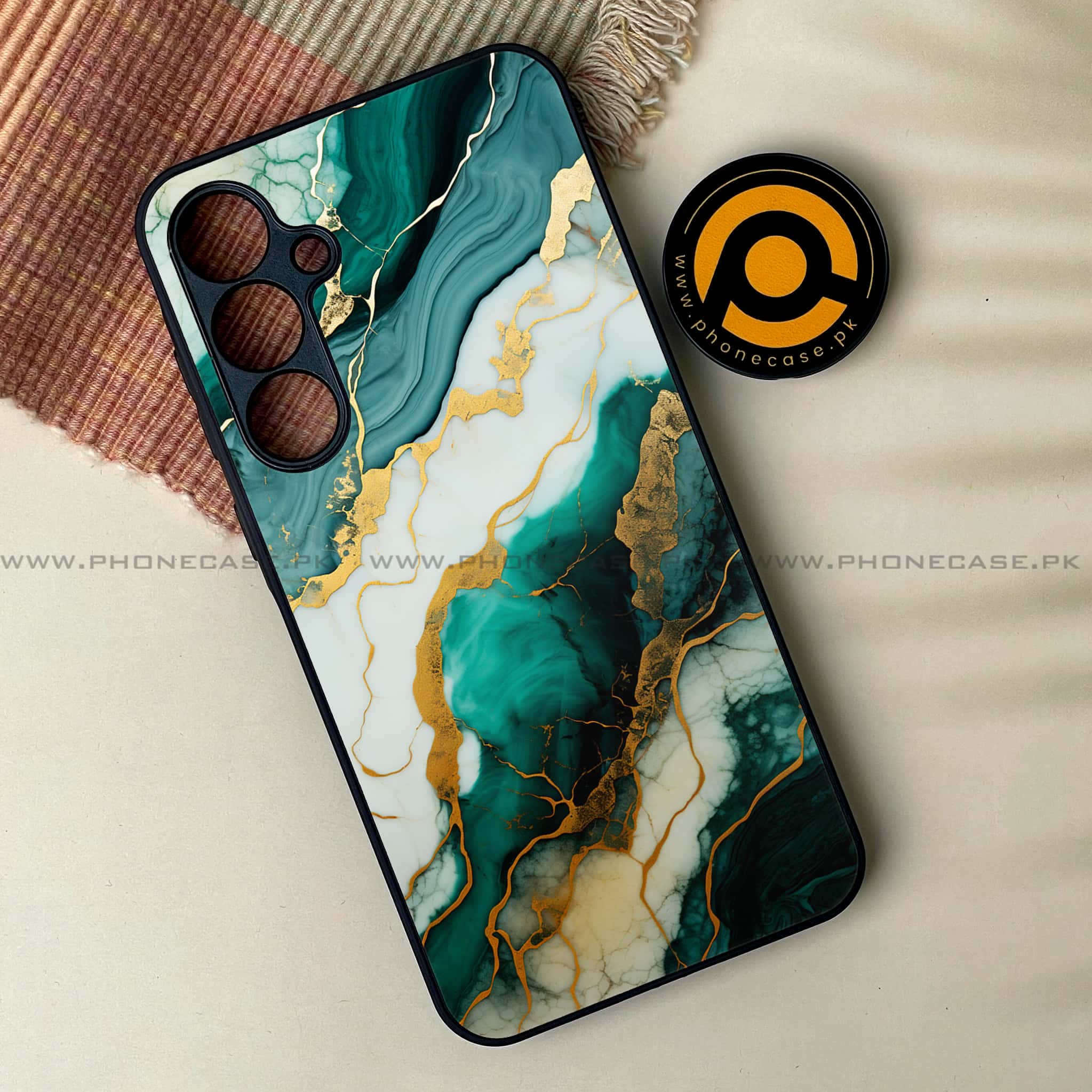 Samsung Galaxy A25 - Liquid Marble 2.0 Series - Premium Printed Glass soft Bumper shock Proof Case