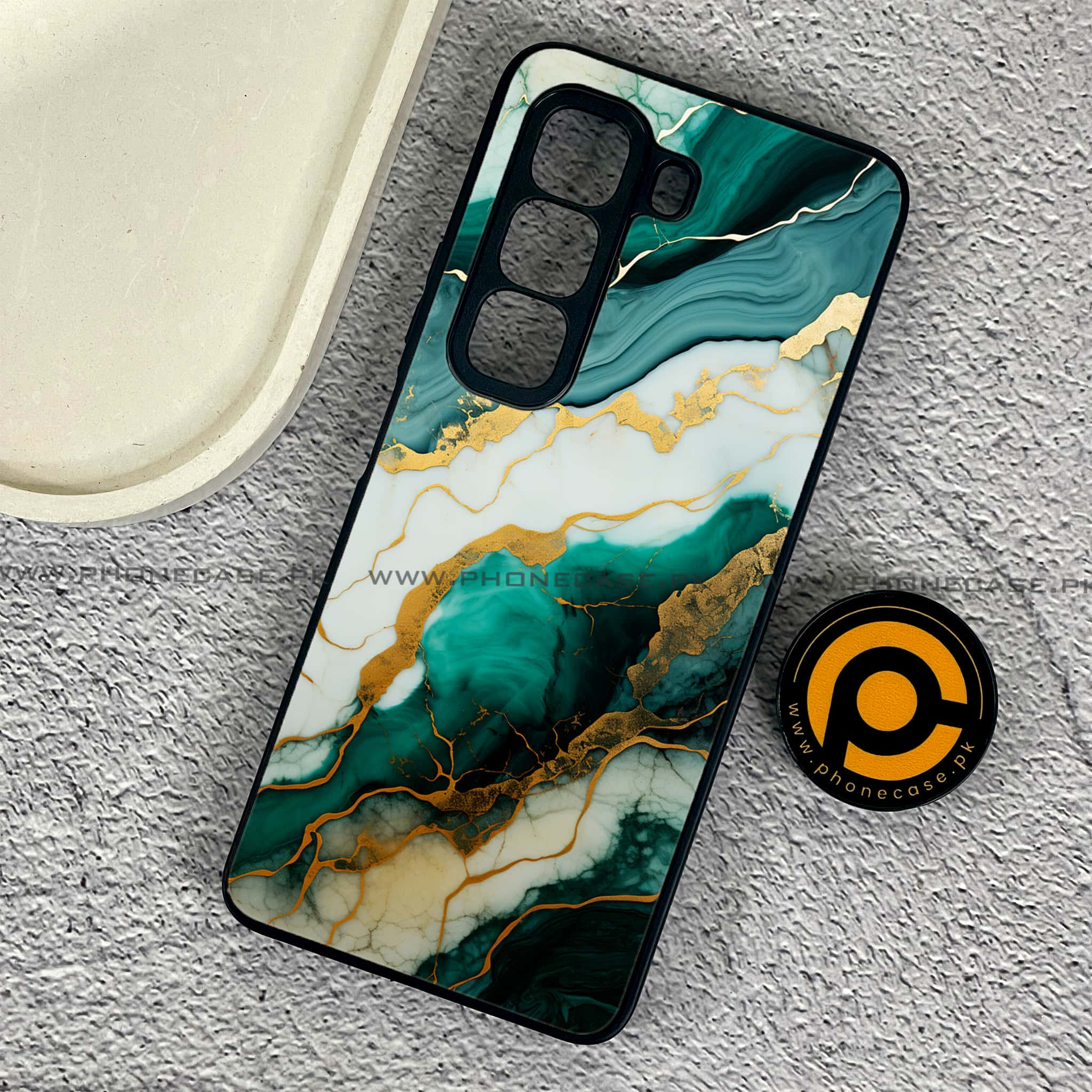 Infinix Hot 50 Pro - Liquid Marble 2.0 Series - Premium Printed Glass soft Bumper shock Proof Case