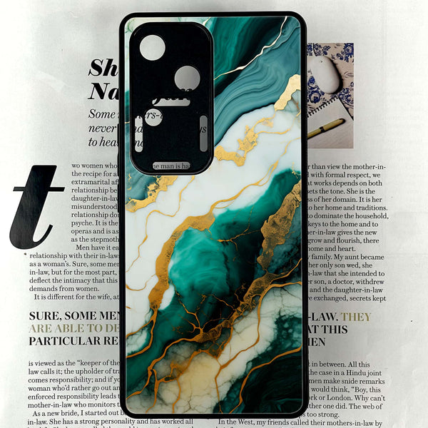 Vivo V30 - Liquid Marble 2.0 Series Design 3 - Premium Printed Glass soft Bumper shock Proof Case  CS-18960