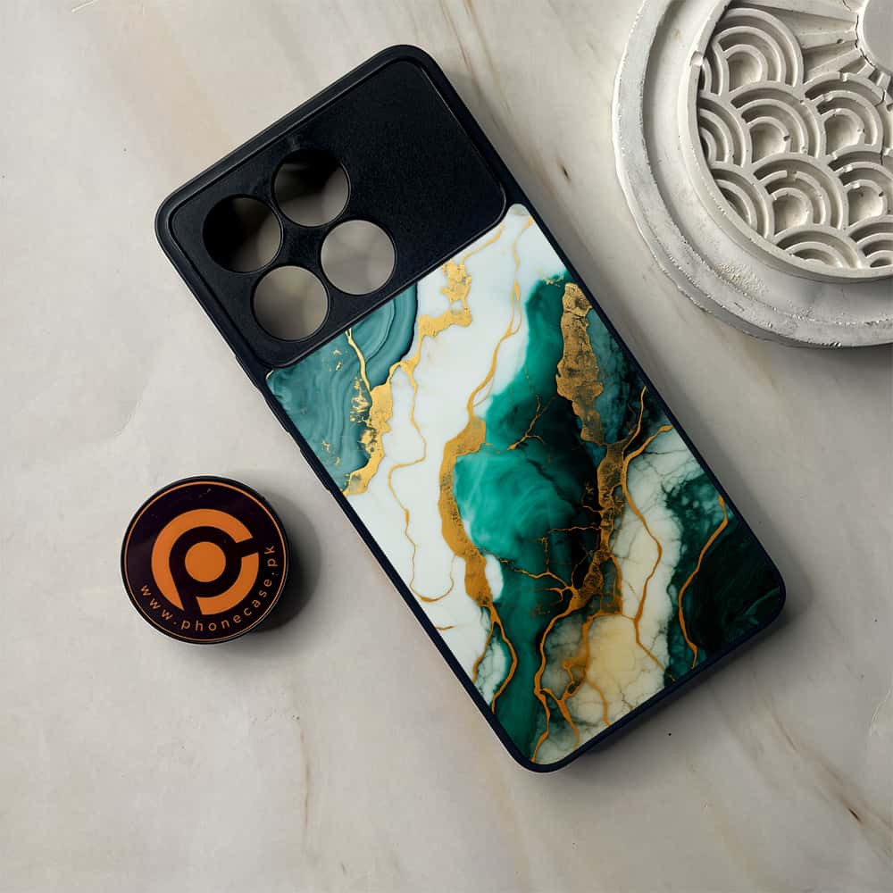 Xiaomi Poco F6 Pro - Liquid Marble 2.0 Series - Premium Metal Printed soft Bumper shock Proof Case