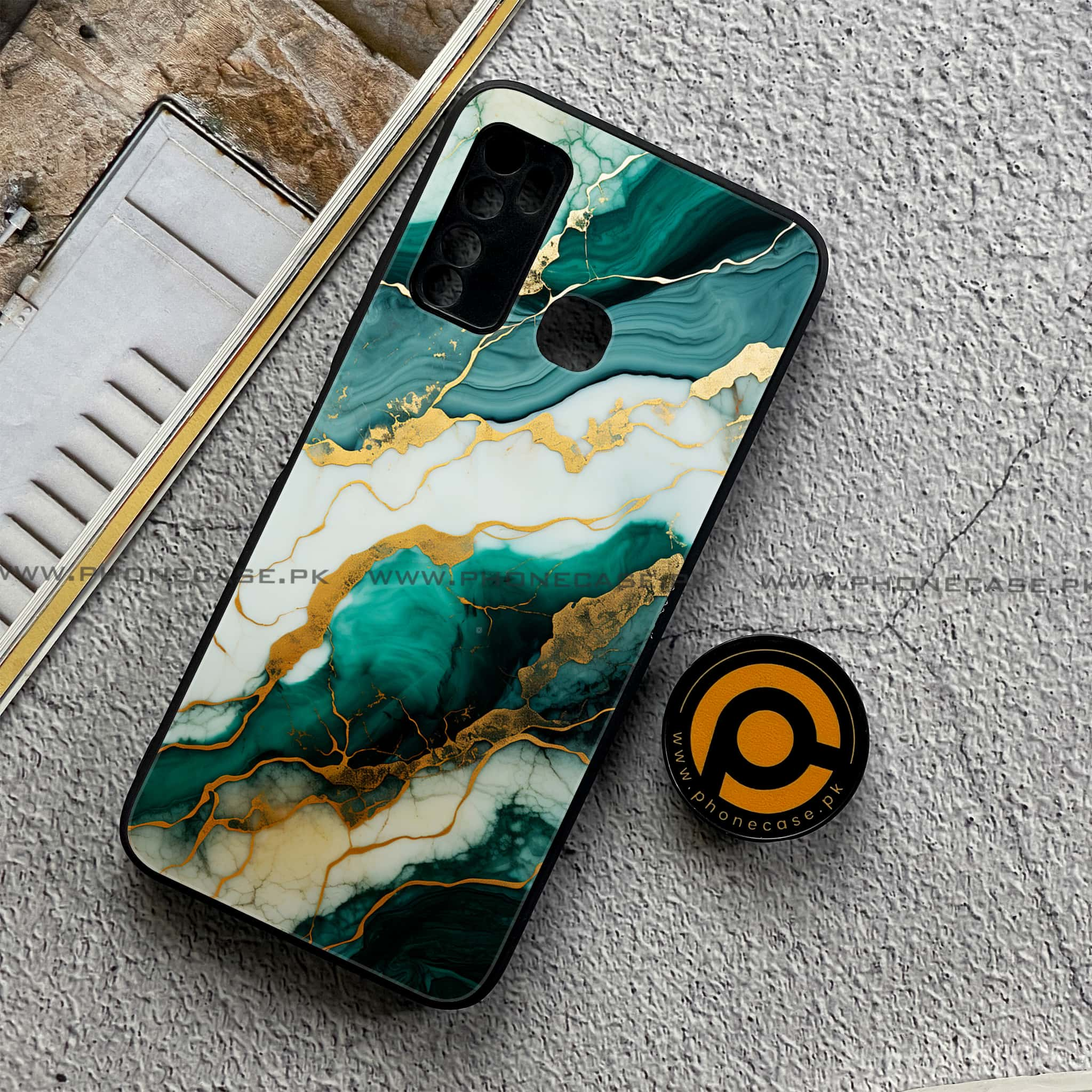 Infinix Note 7 Lite - Liquid Marble 2.0 Series - Premium Printed Metal soft Bumper shock Proof Case