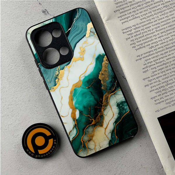 Oppo Reno 13 - Liquid Marble 2.0 Design 3 - Premium Metal Printed Soft Bumper Shockproof Case