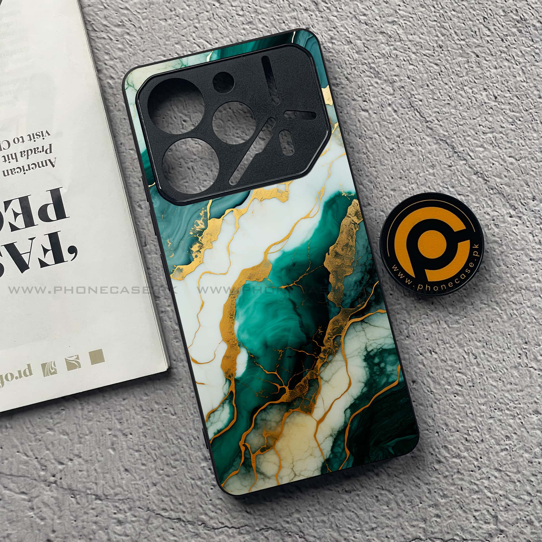Tecno Pova 6 Pro - Liquid Marble 2.0 Series - Premium Printed Glass soft Bumper shock Proof Case