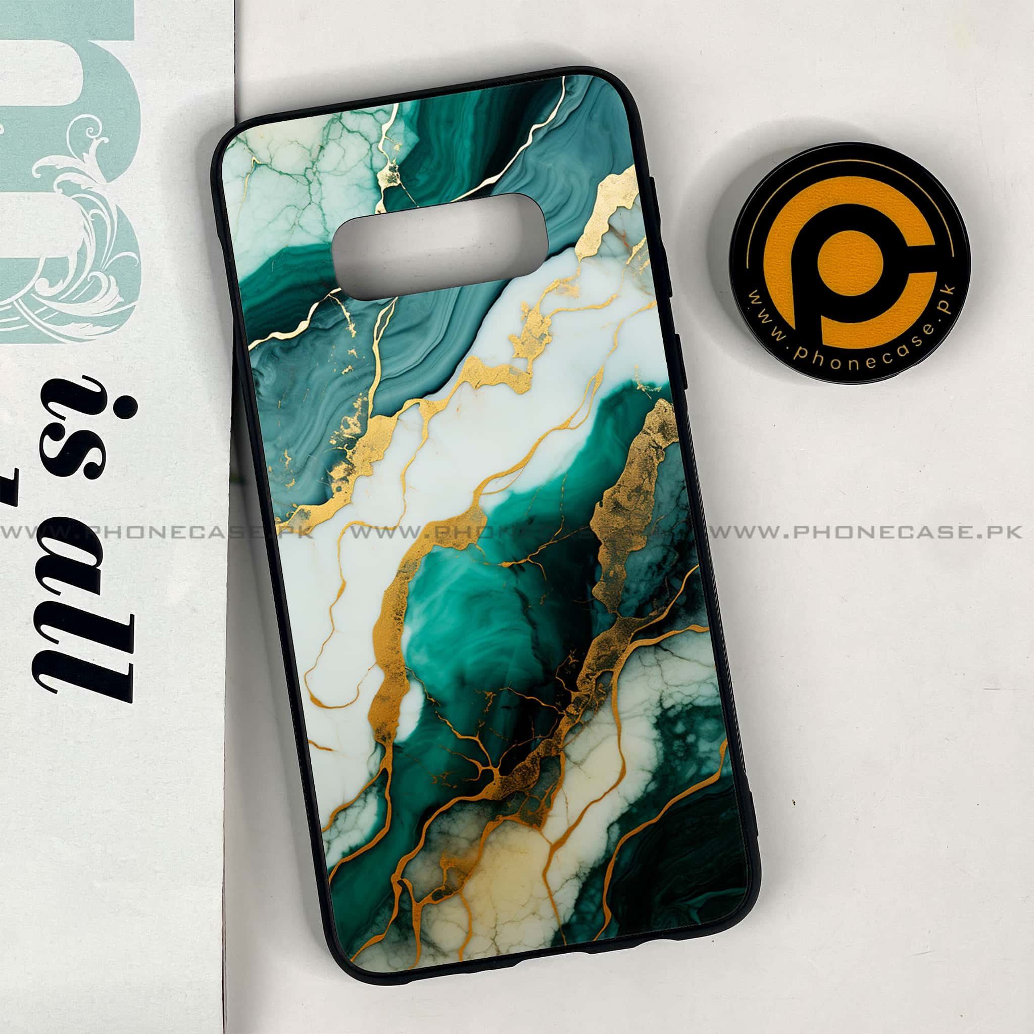 Galaxy S10e - Liquid Marble 2.0 Series - Premium Printed Glass soft Bumper shock Proof Case