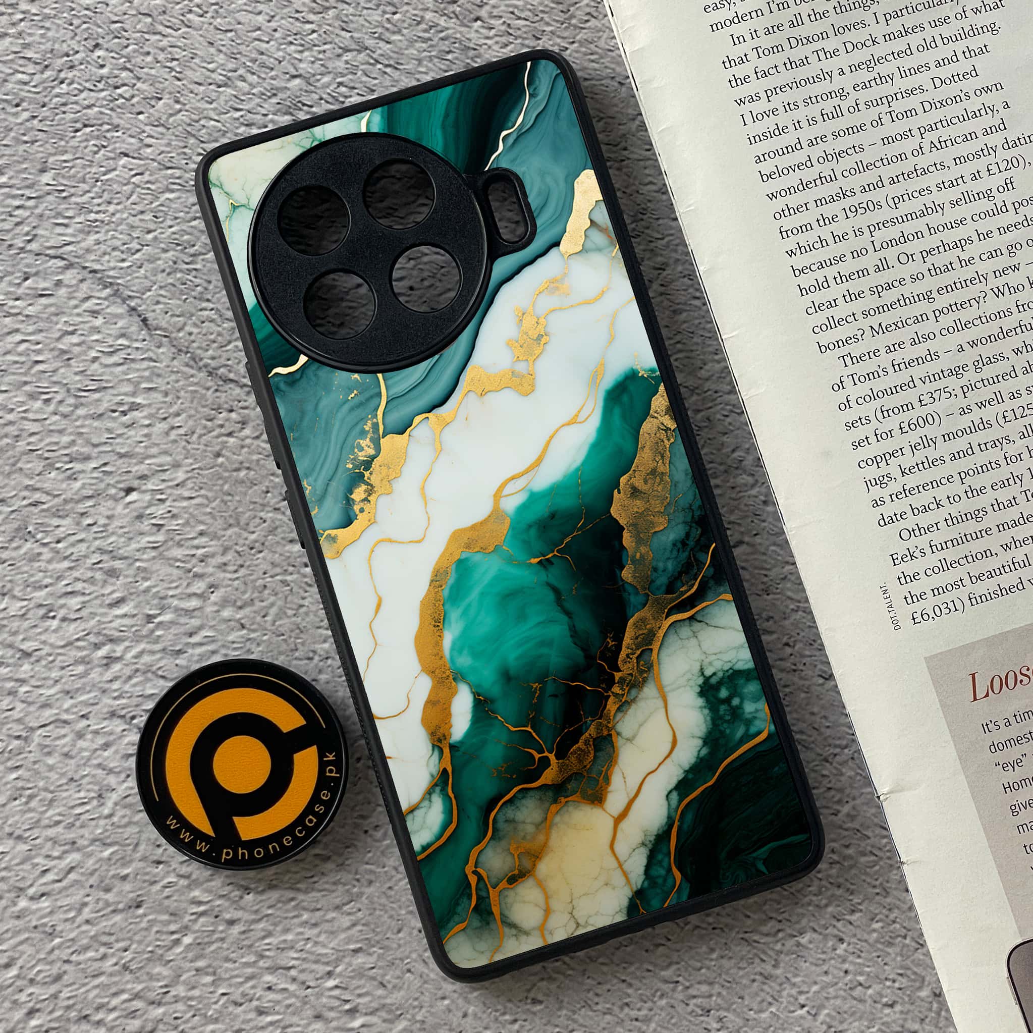 Tecno Spark 20 pro plus - Liquid Marble 2.0 Series - Premium Printed Glass soft Bumper shock Proof Case