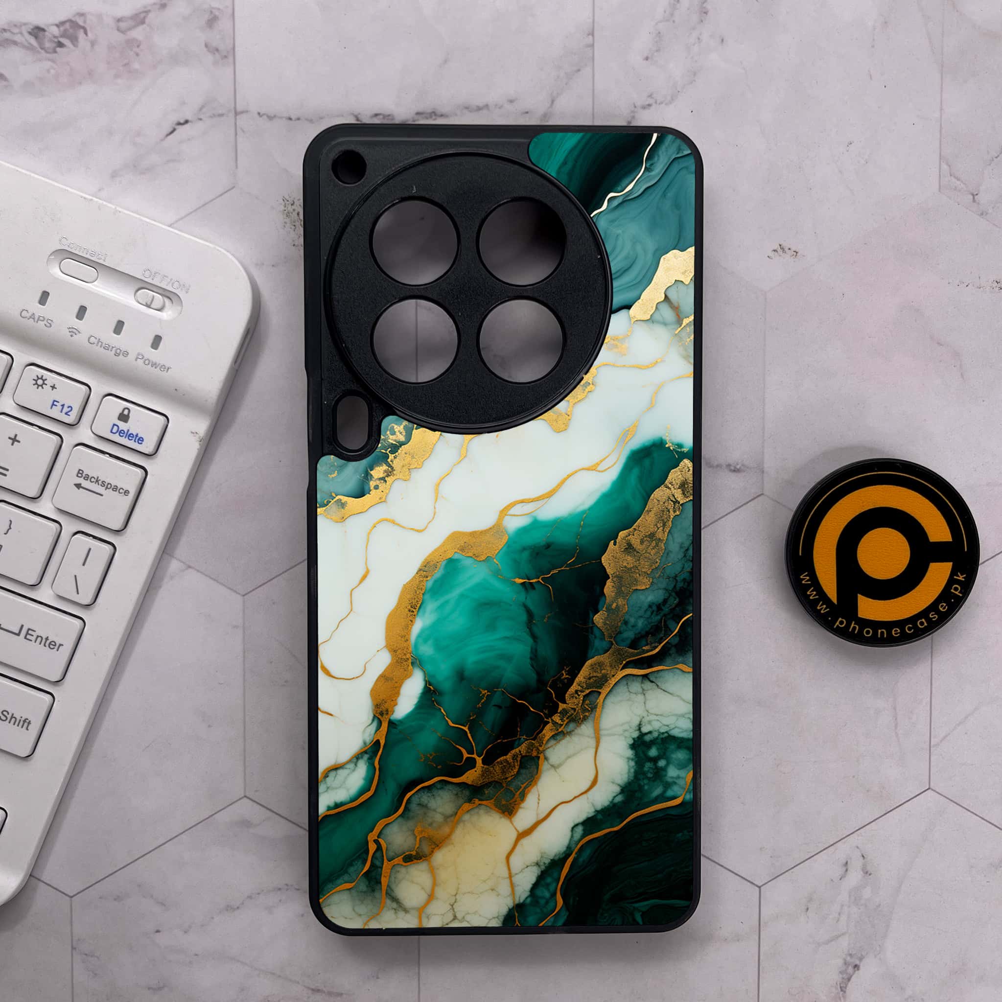 Tecno Camon 30 Premier - Liquid Marble 2.0 Series - Premium Metal Printed soft Bumper shock Proof Case