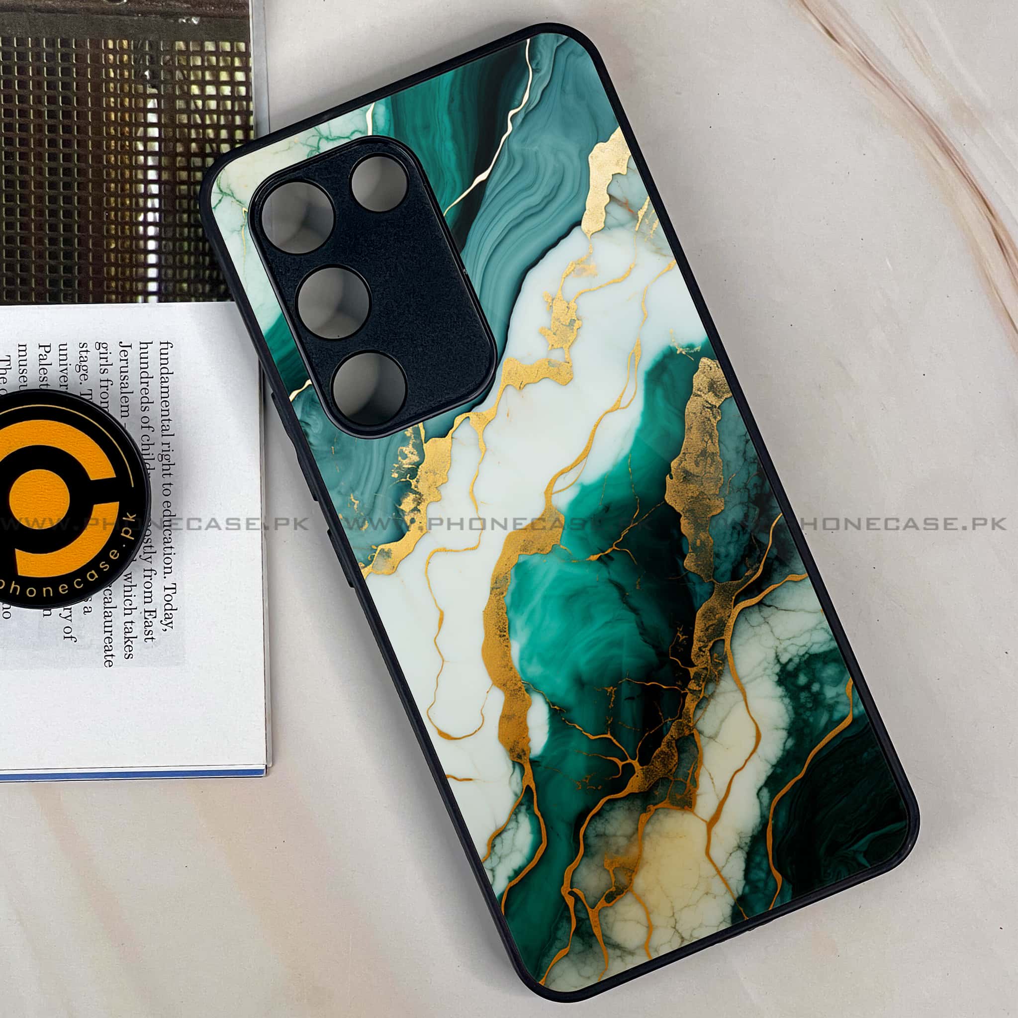 Vivo Y200e - Liquid Marble 2.0 Series - Premium Metal Printed soft Bumper shock Proof Case