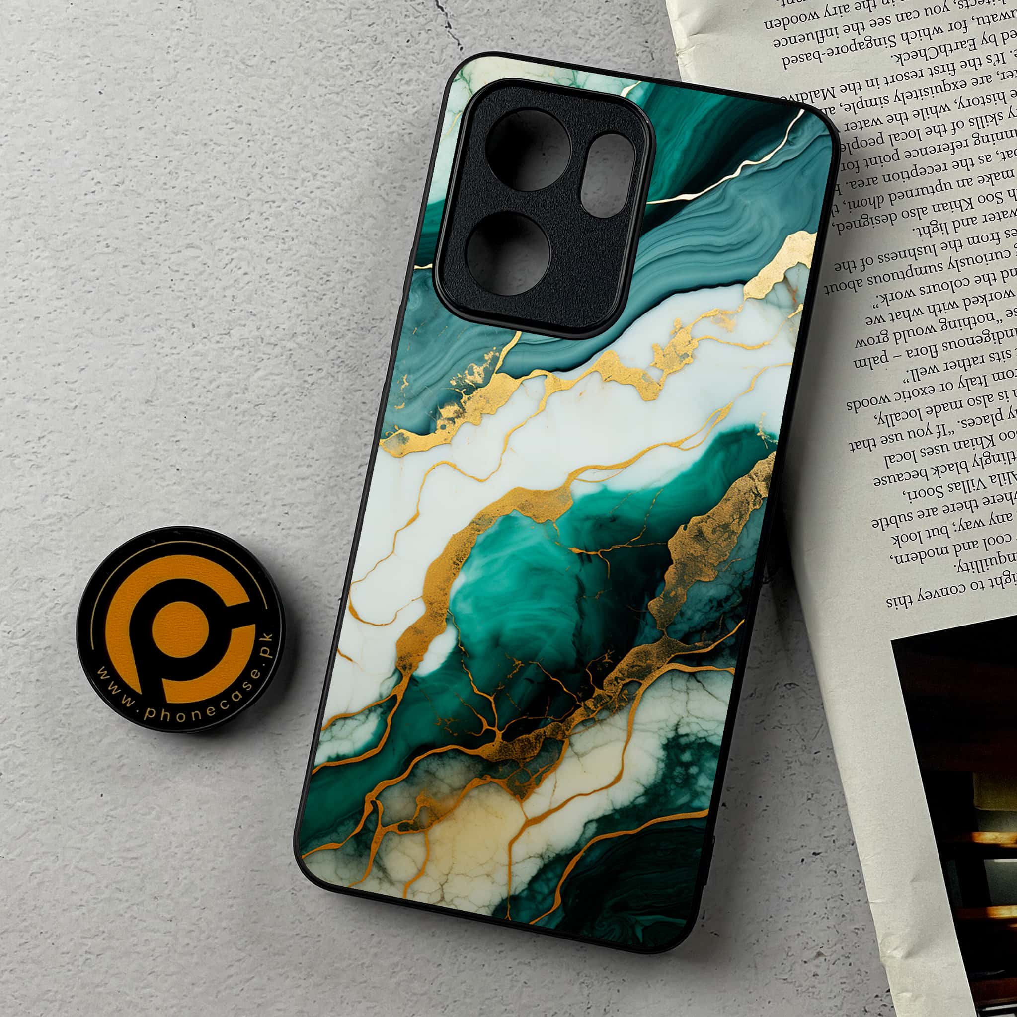 Oppo Reno 13F - Liquid Marble 2.0 Series - Premium Metal Printed Soft Bumper Shockproof Case