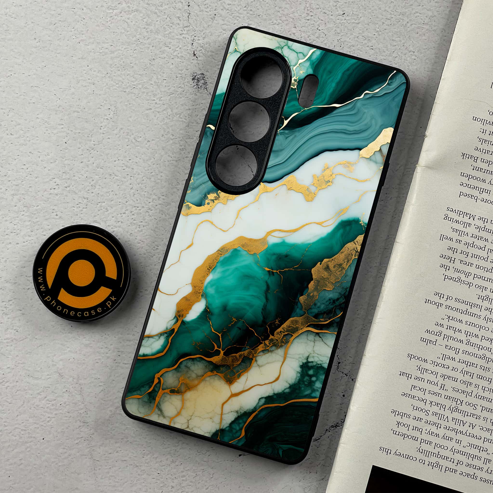 Tecno Camon 40 Pro - Liquid Marble 2.0 Series - Premium Metal Printed Soft Bumper Shockproof Case