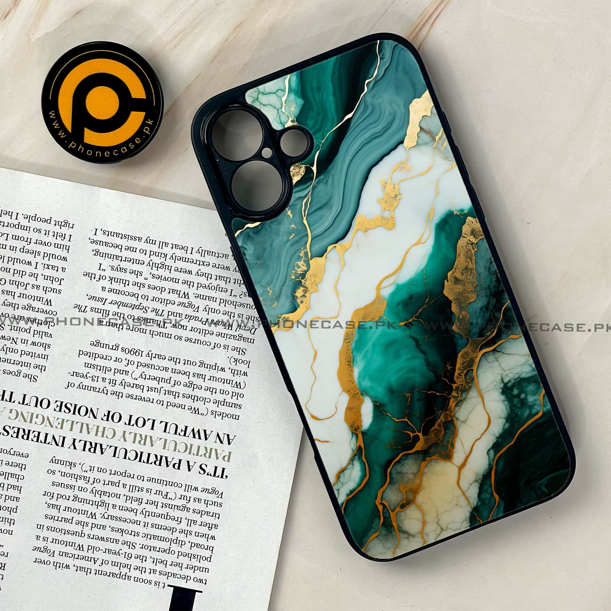 iPhone 16 - Liquid Marble 2.0 Series - Premium Printed Glass soft Bumper shock Proof Case