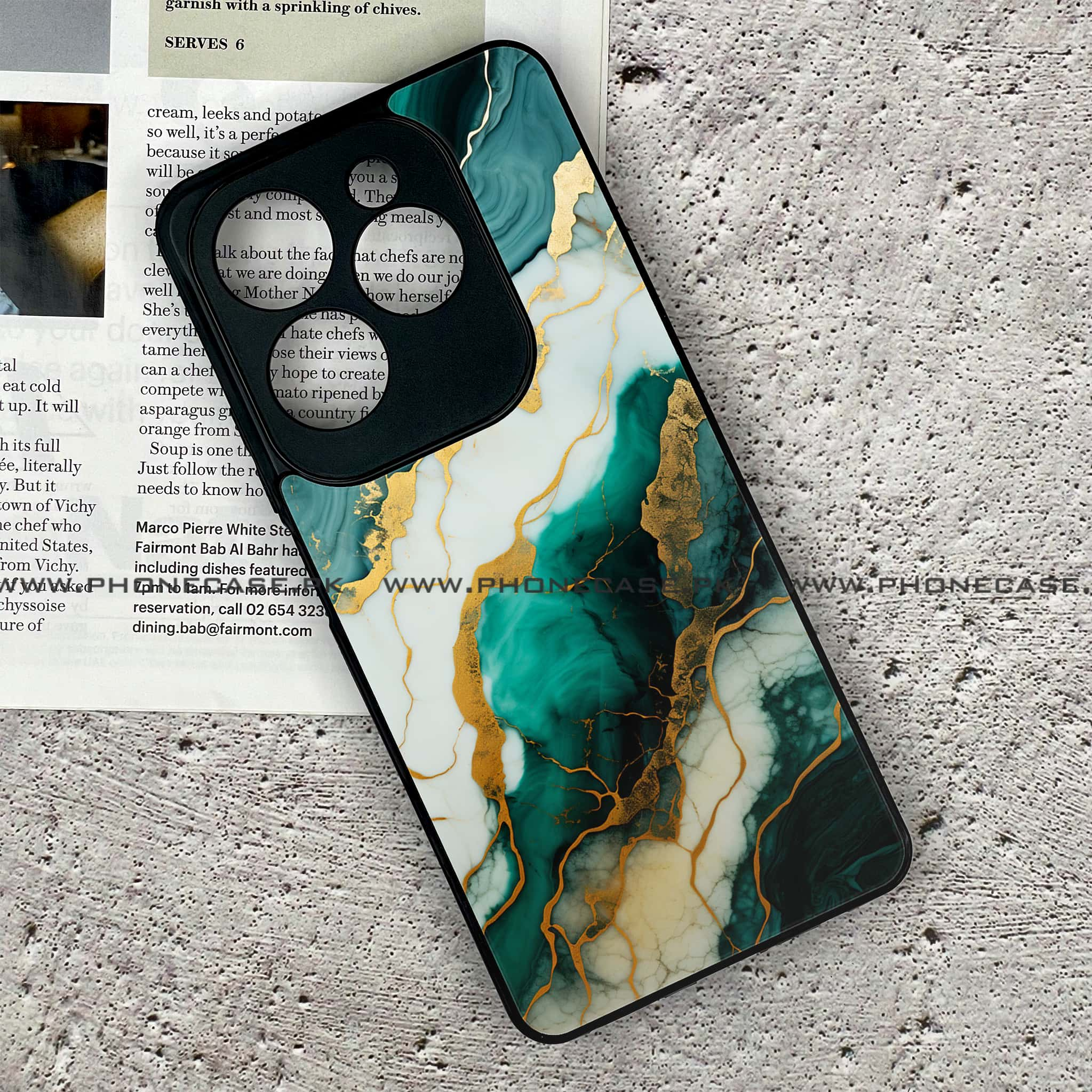 Infinix Hot 40 Pro - Liquid Marble 2.0 Series - Premium Printed Glass soft Bumper shock Proof Case