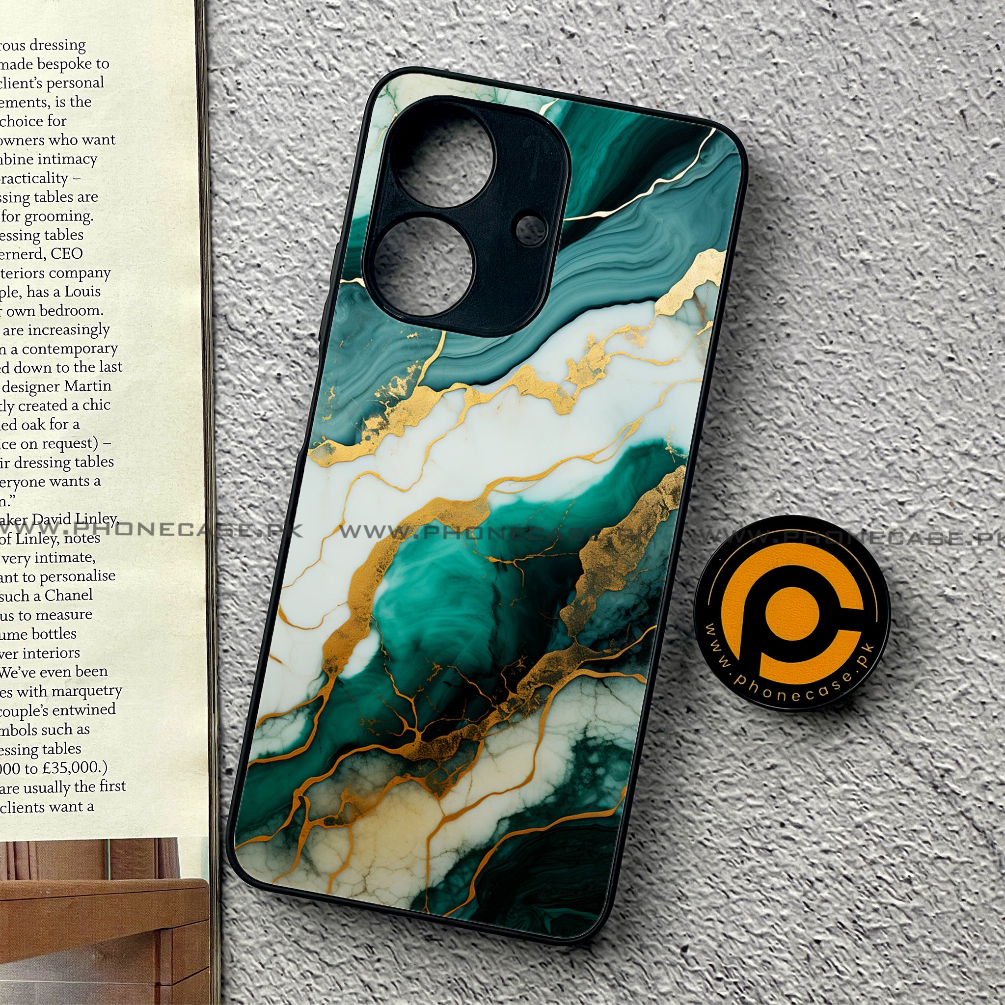 Realme Note 60 - Liquid Marble 2.0 Series - Premium Printed Glass soft Bumper shock Proof Case