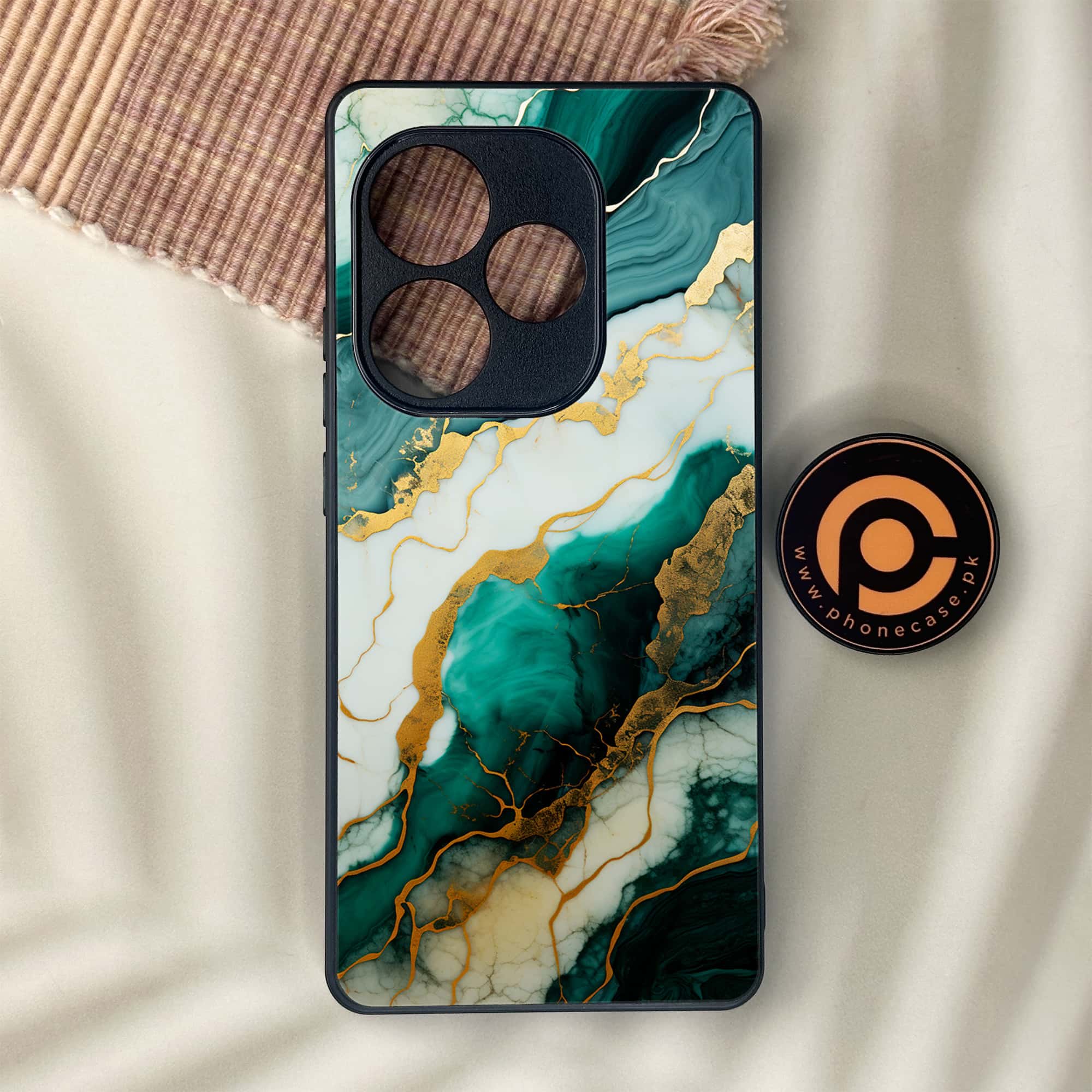 Realme GT 6 - Liquid Marble 2.0 Series - Premium Metal Printed soft Bumper shock Proof Case