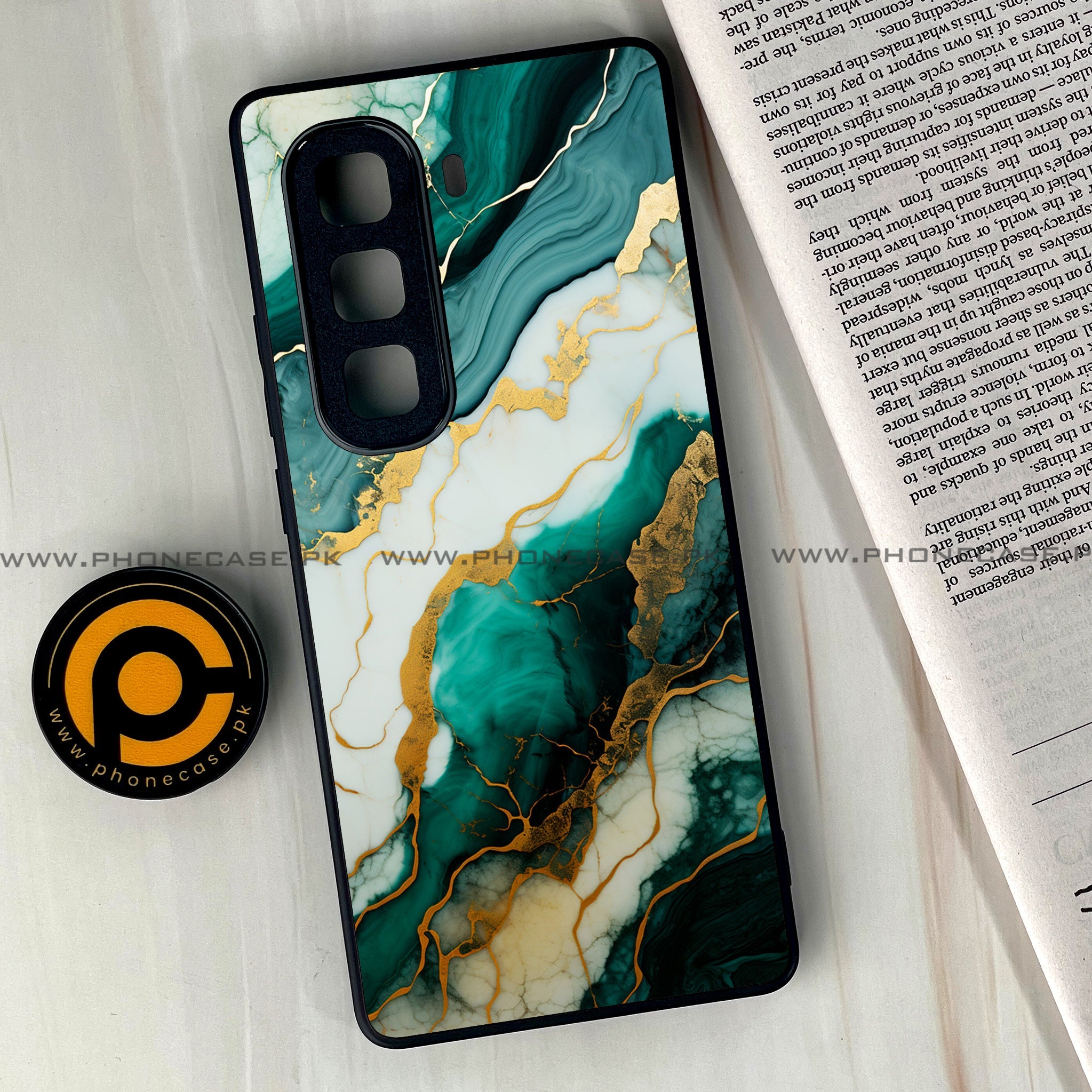 Infinix Hot 60 Pro Plus - Liquid Marble 2.0 Series - Premium Metal Printed soft Bumper shock Proof Case