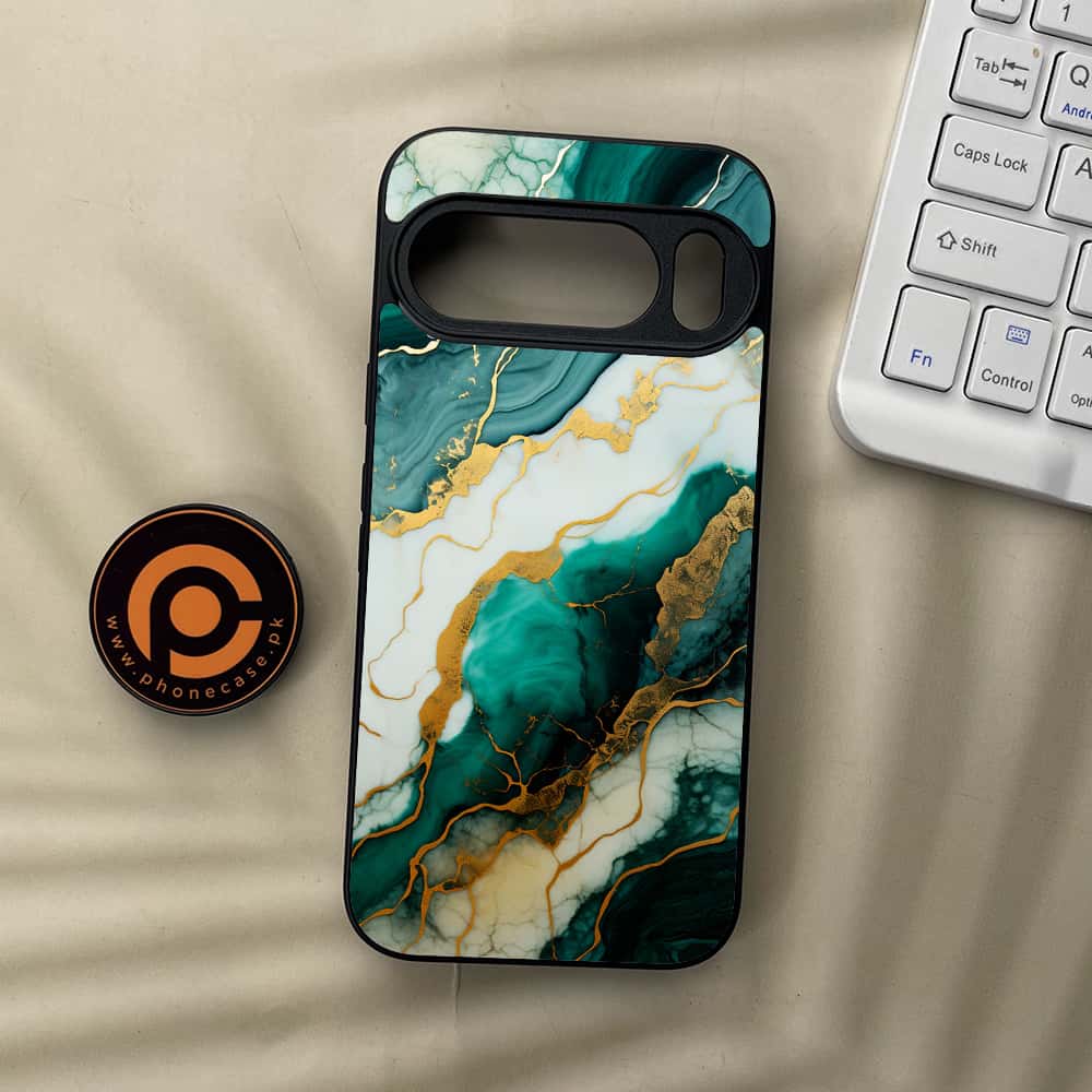 Google Pixel 10  - Liquid Marble 2.0 Series - Premium Metal Printed soft Bumper Shockof Case