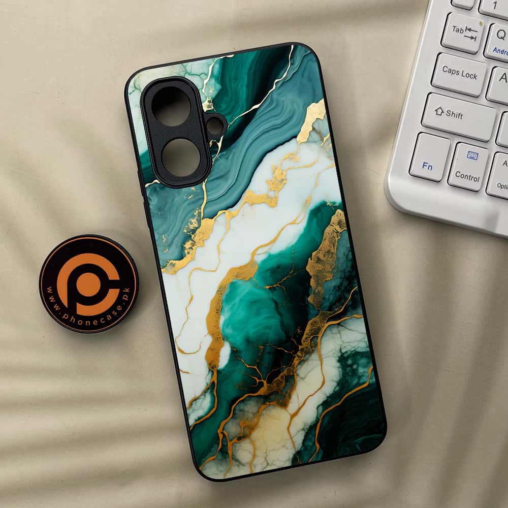 Tecno Spark Go 2 - Liquid Marble 2.0 Series - Premium Metal Printed soft Bumper Shock Proof Case