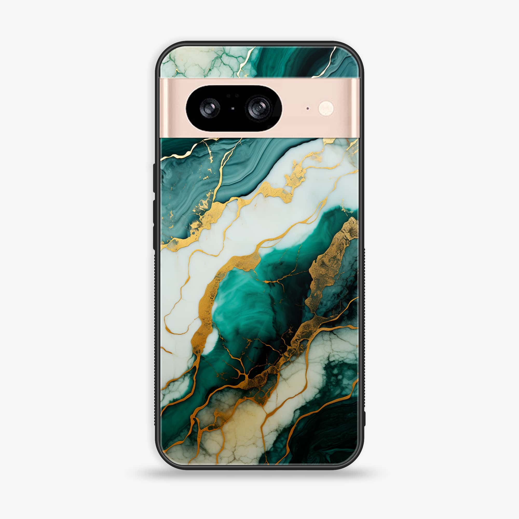 Google Pixel 8 - Liquid Marble 2.0 Series - Premium Metal Printed soft Bumper Shock Proof Case