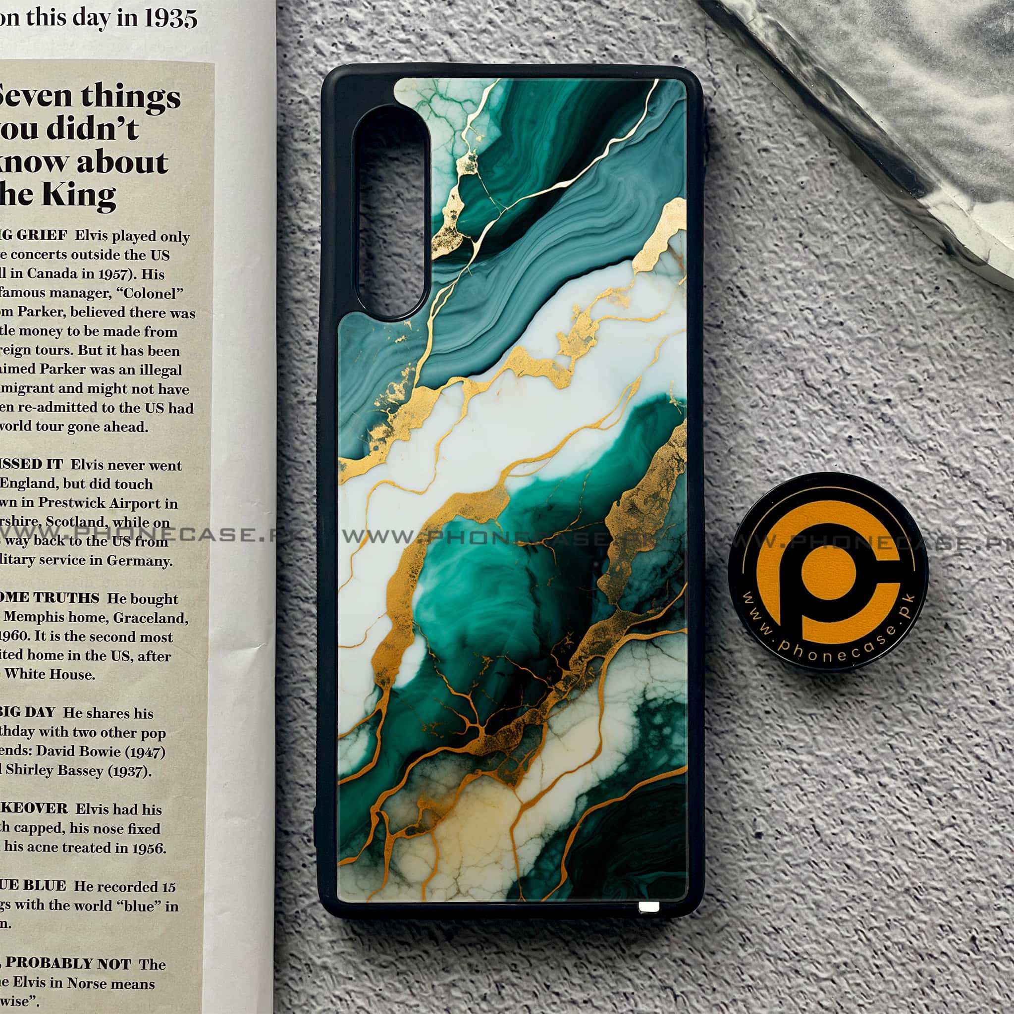 LG Velvet - Liquid Marble 2.0 Series - Premium Printed Glass soft Bumper shock Proof Case