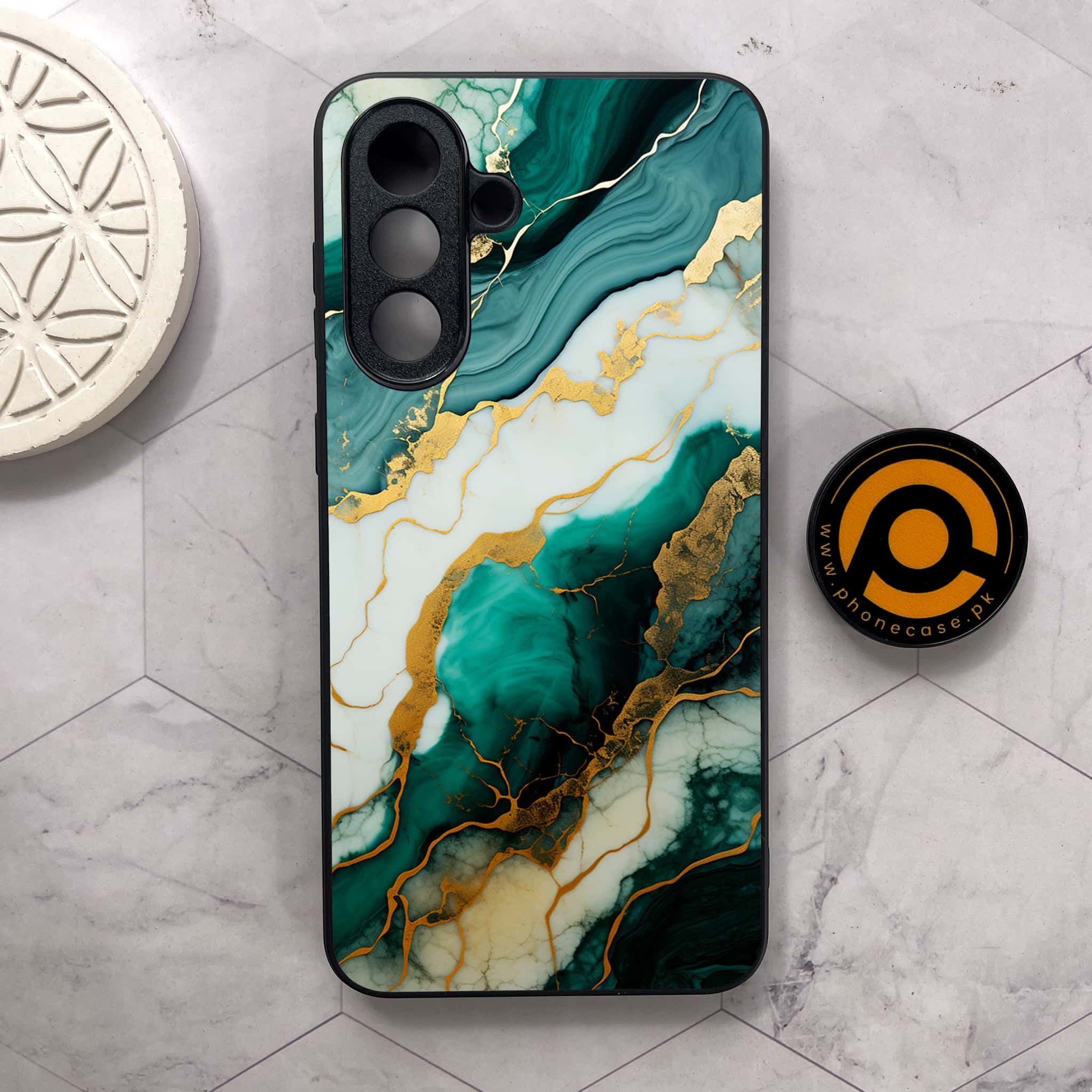 Samsung Galaxy A36 5G - Liquid Marble 2.0 Series - Premium Metal Printed soft Bumper shock Proof Case