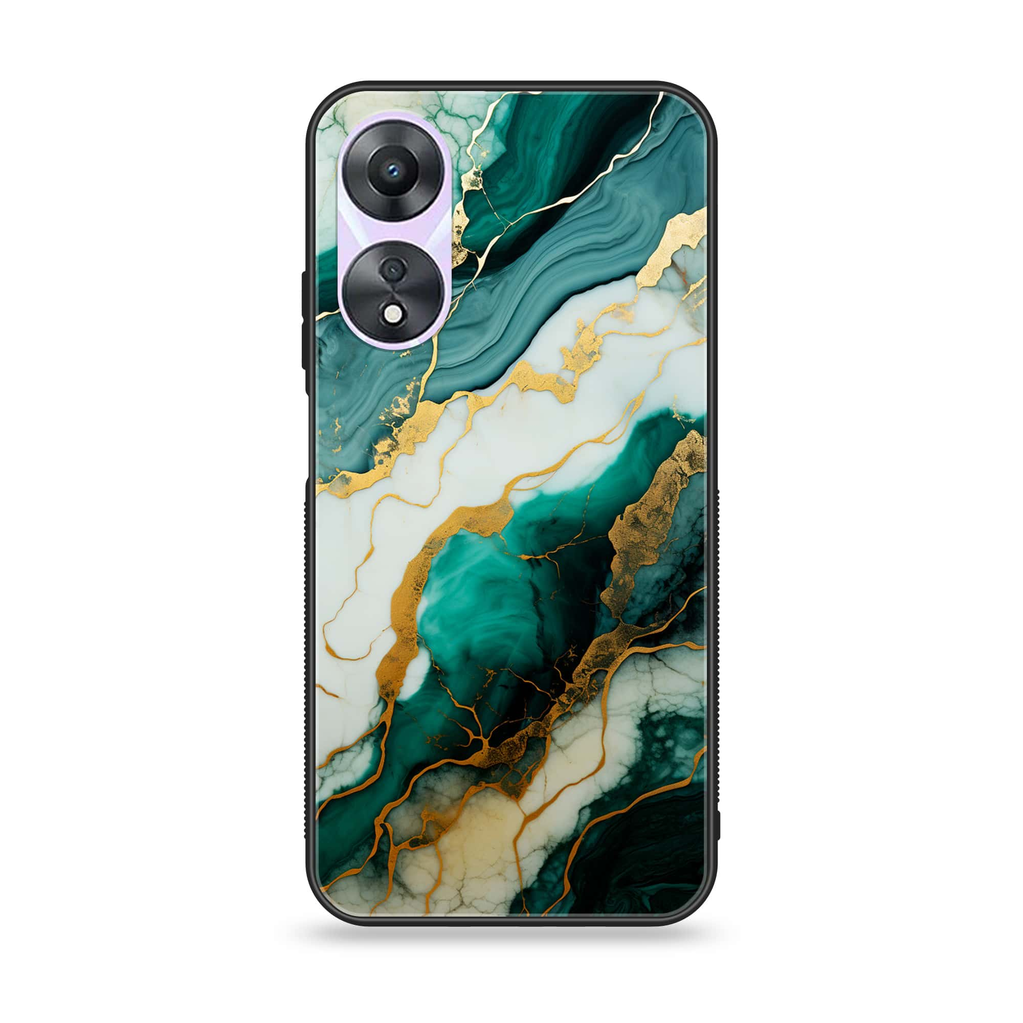 Oppo A78 4G - Liquid Marble 2.0 Series - Premium Printed Glass soft Bumper shock Proof Case