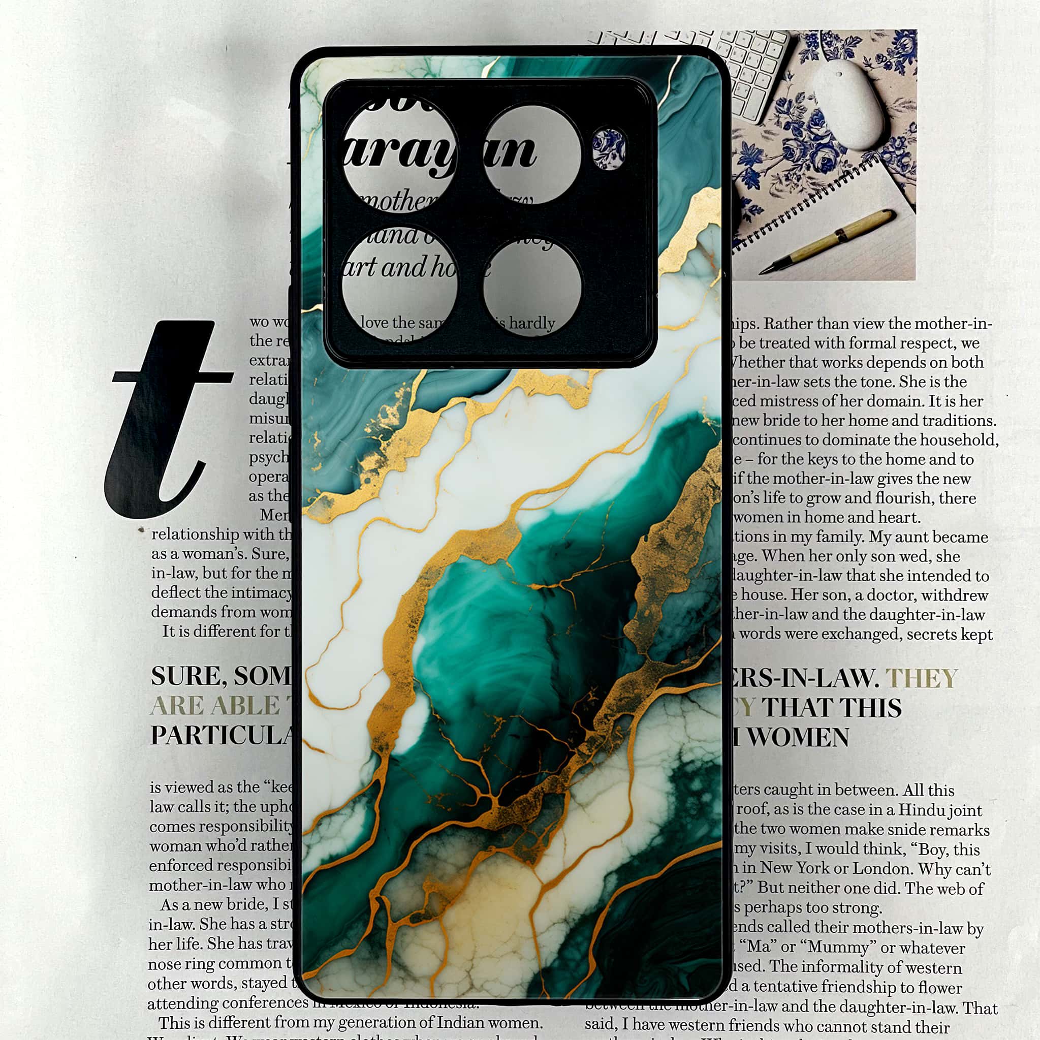 Infinix Note 40 Pro Plus - Liquid Marble 2.0 Series - Premium Metal Printed soft Bumper shock Proof Case
