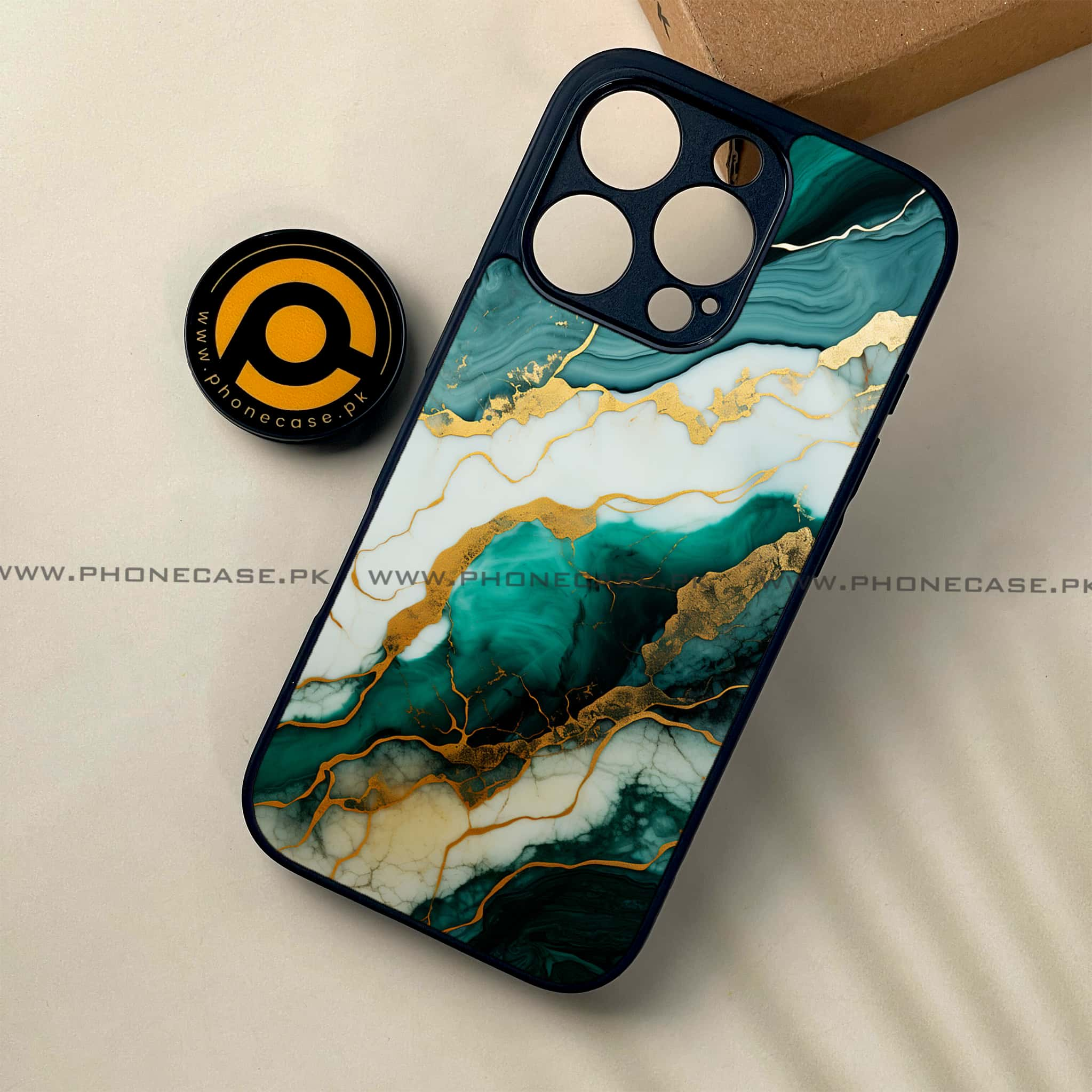 iPhone 16 Pro - Liquid Marble 2.0 Series - Premium Printed Glass soft Bumper shock Proof Case