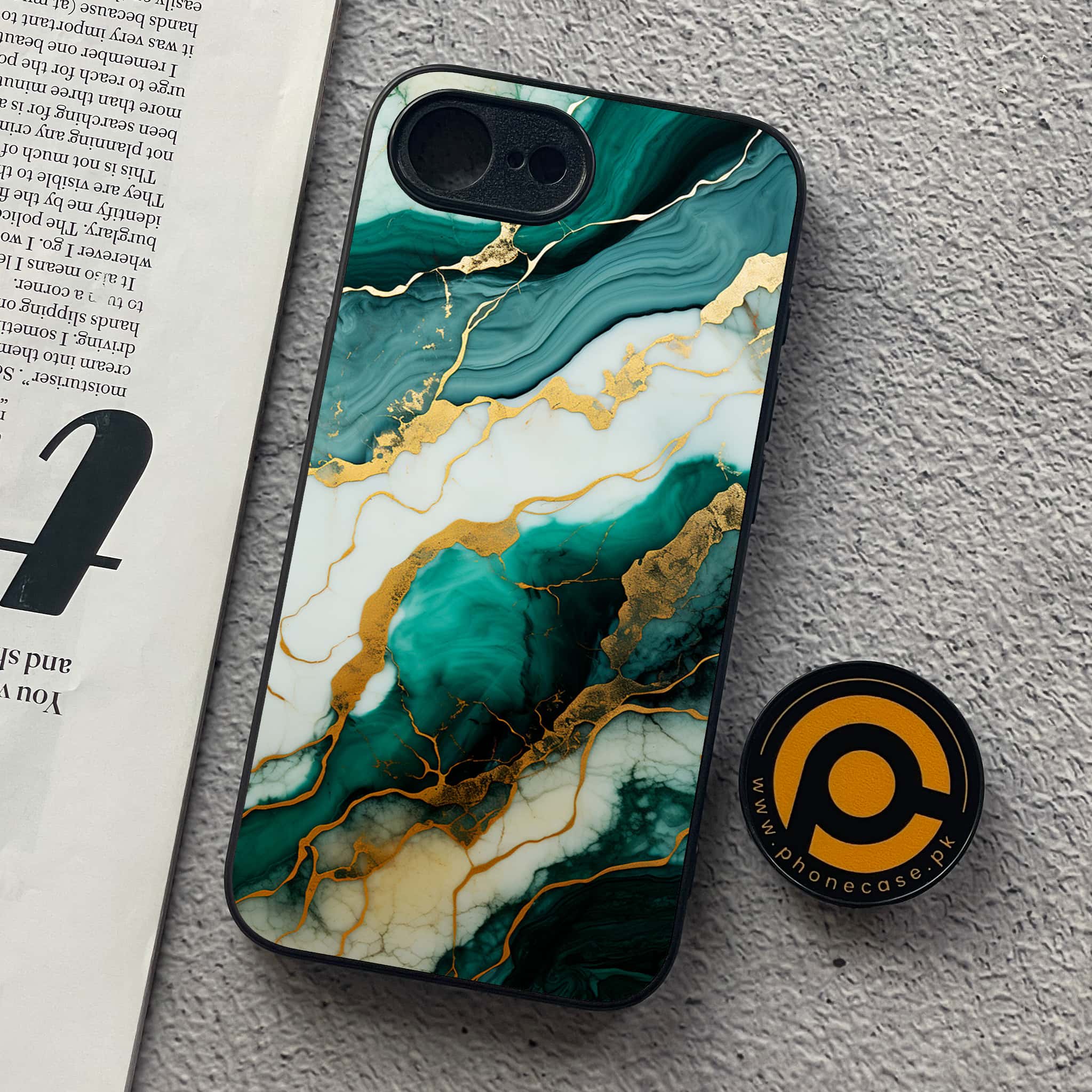 iPhone 16e - Liquid Marble 2.0 Series - Premium Metal  Printed soft Bumper shock Proof Case