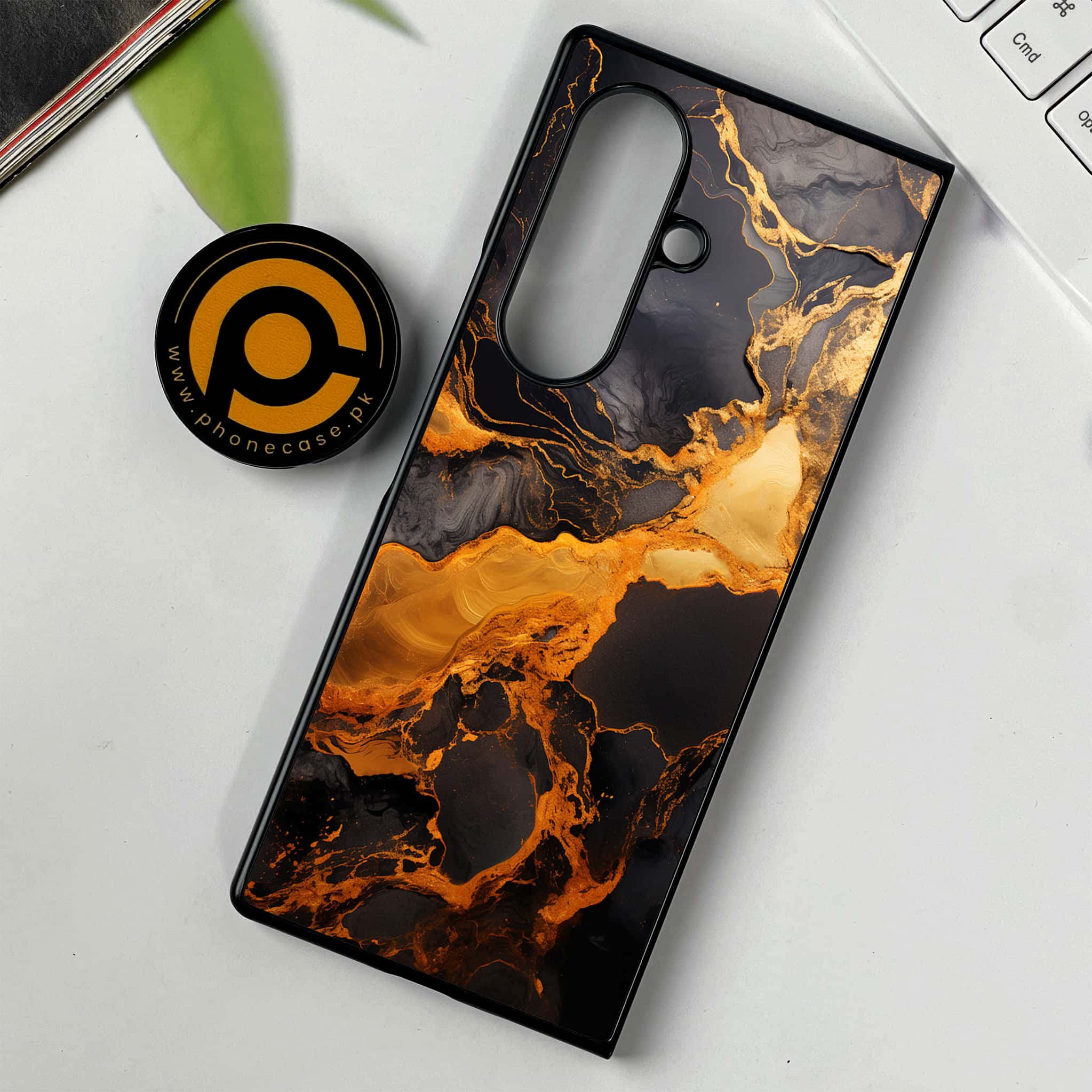 Samsung Galaxy Z Fold 7 - Liquid Marble 2.0 Series - Premium Metal Printed soft Bumper shock Proof Case