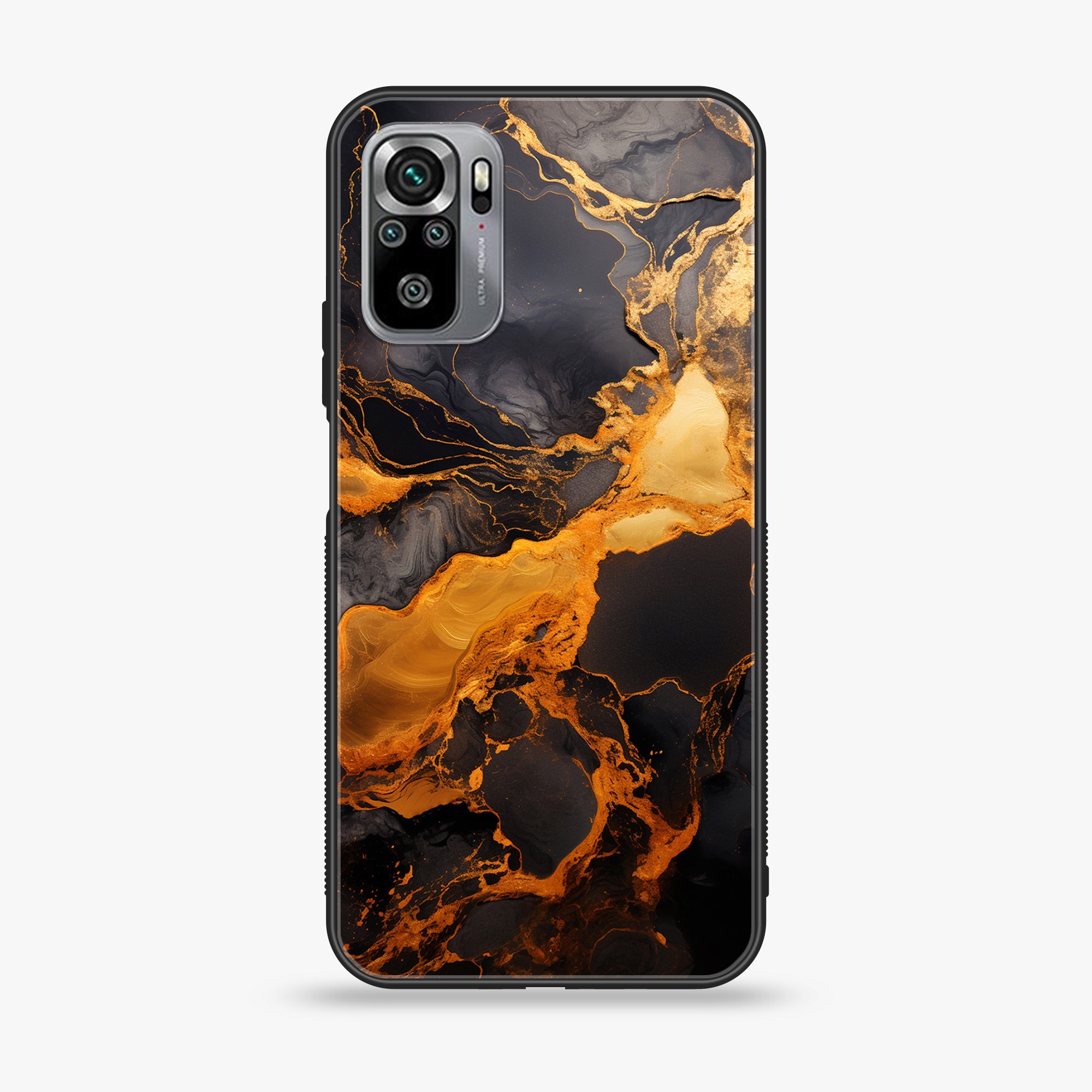 Xiaomi Redmi Note 10S- Liquid Marble 2.0 Series - Premium Printed Glass soft Bumper shock Proof Case