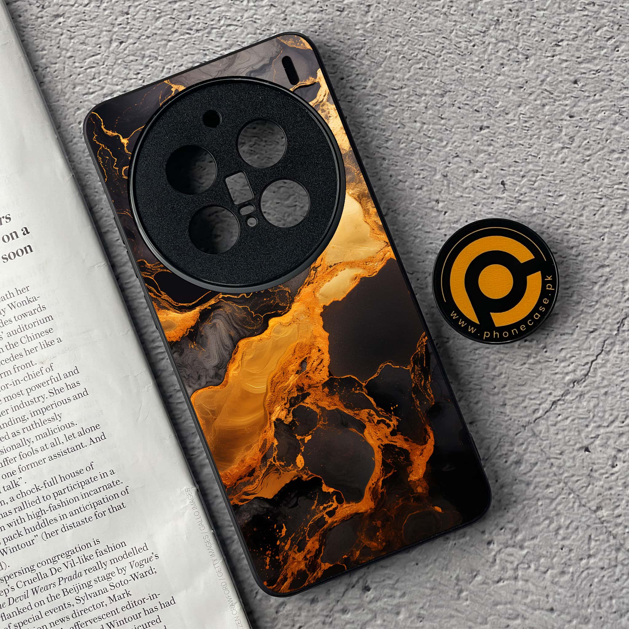 Vivo X200 Pro - Liquid Marble 2.0 Series - Premium Metal  Printed soft Bumper shock Proof Case