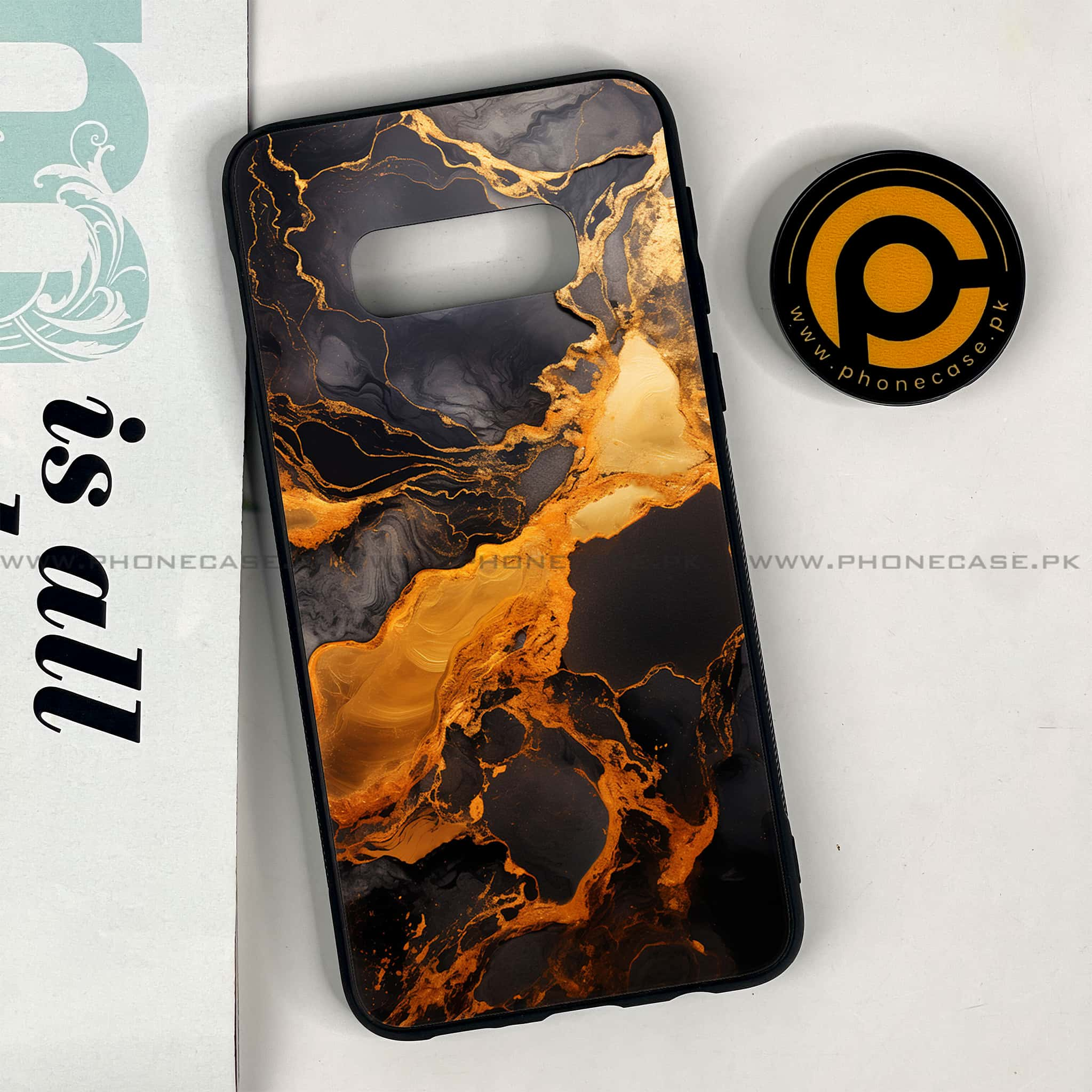 Galaxy S10e - Liquid Marble 2.0 Series - Premium Printed Glass soft Bumper shock Proof Case