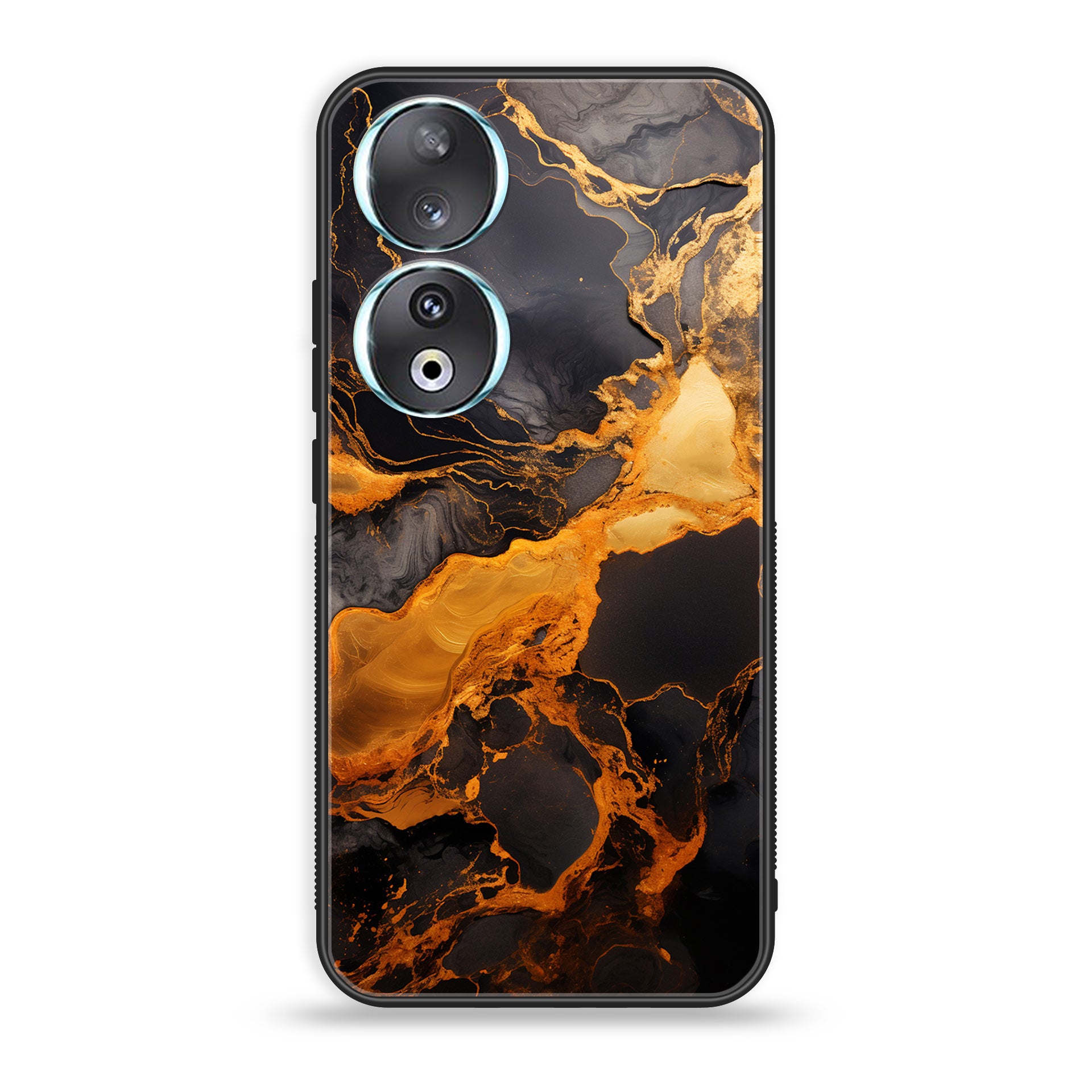 Huawei Honor 90 - Liquid Marble 2.0 Series - Premium Printed Glass soft Bumper shock Proof Case