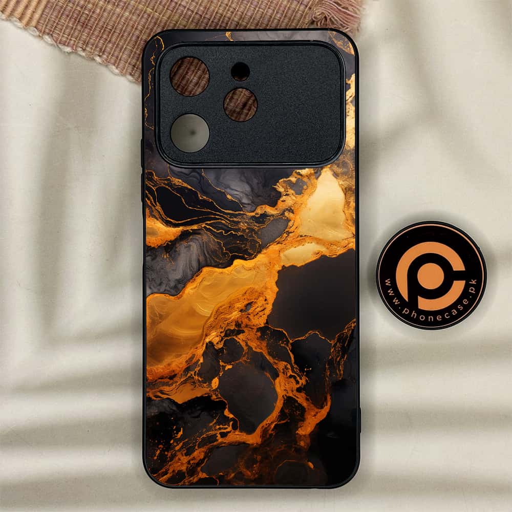 Tecno Spark 40 - Liquid Marble 2.0 Series - Premium Metal Printed soft Bumper shock Proof Case