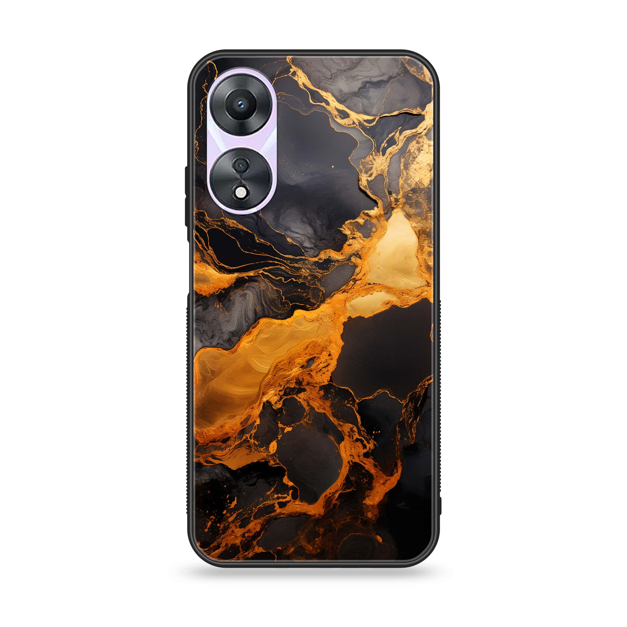 Oppo A78 4G - Liquid Marble 2.0 Series - Premium Printed Glass soft Bumper shock Proof Case