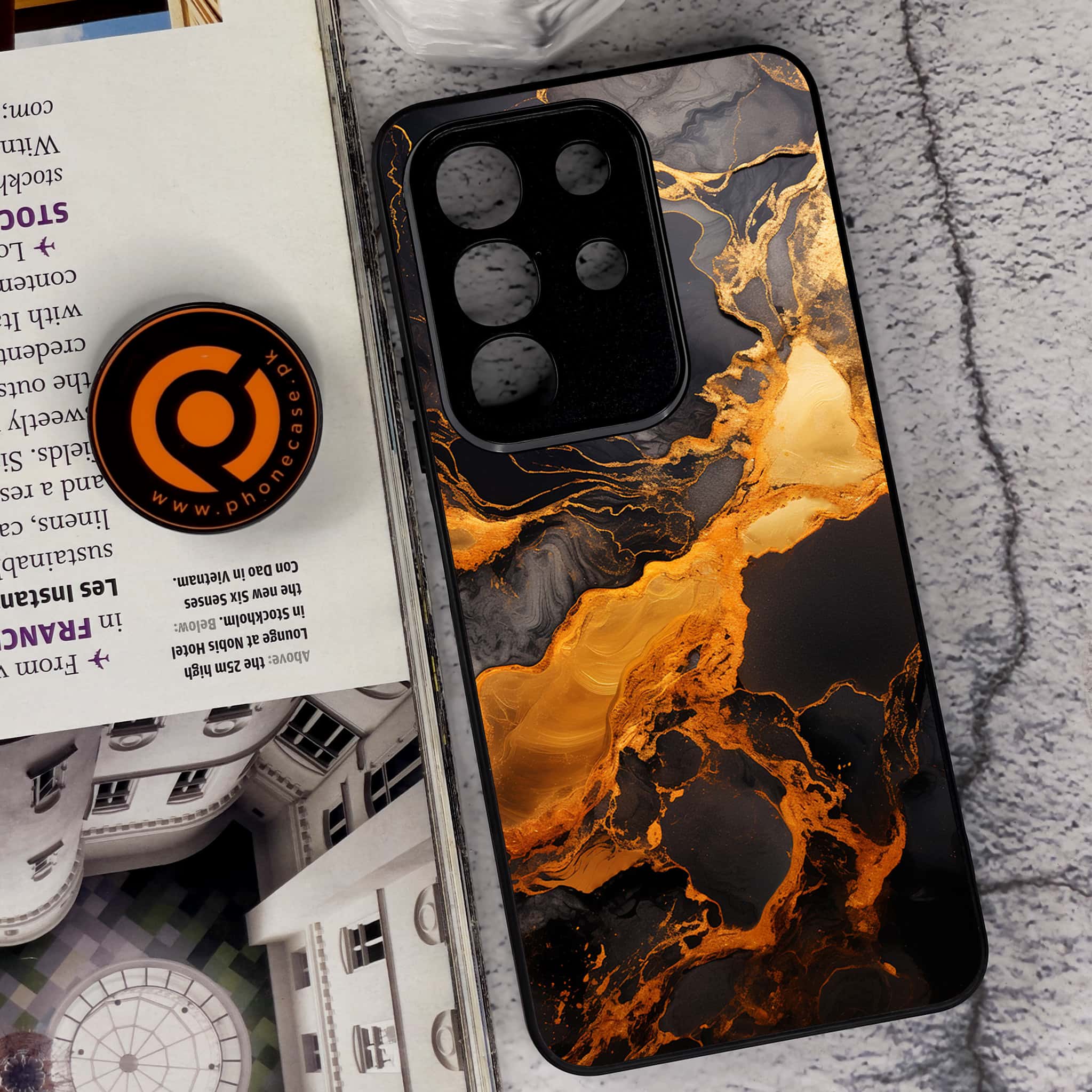 Vivo Y29 4G - Liquid Marble 2.0 Series - Premium Metal Printed soft Bumper Shock Proof Case