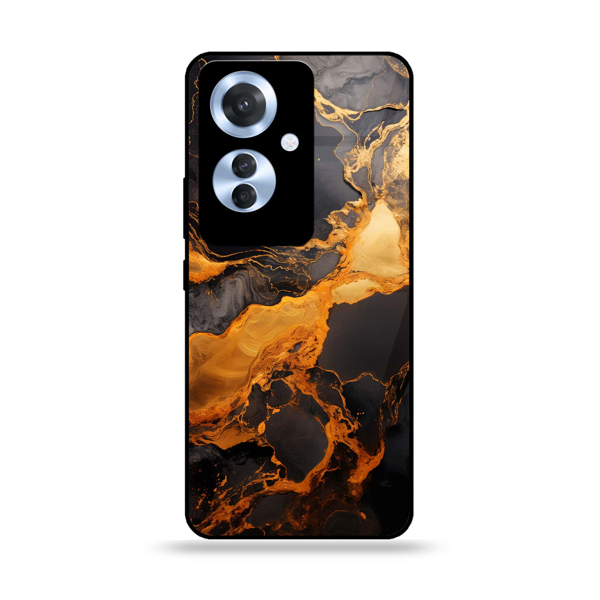 Oppo Reno 11F - Liquid Marble 2.0 Series - Premium Printed Glass soft Bumper shock Proof Case