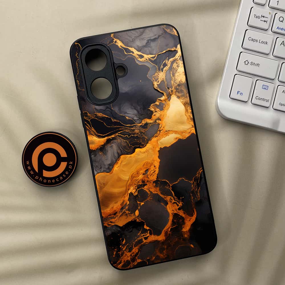 Tecno Spark Go 2 - Liquid Marble 2.0 Series - Premium Metal Printed soft Bumper Shock Proof Case
