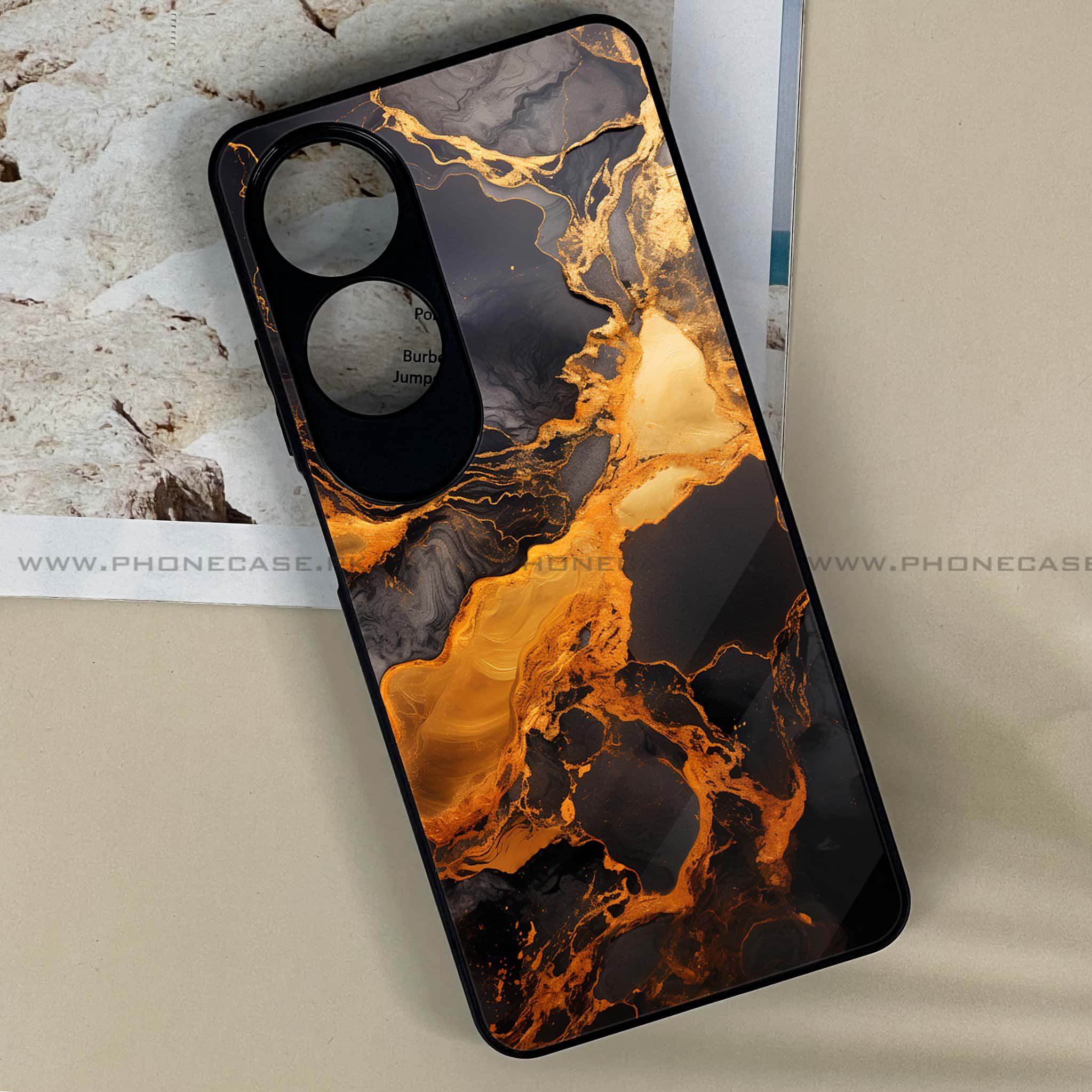 Oppo A60 - Liquid Marble 2.0 Series - Premium Printed Metal soft Bumper shock Proof Case