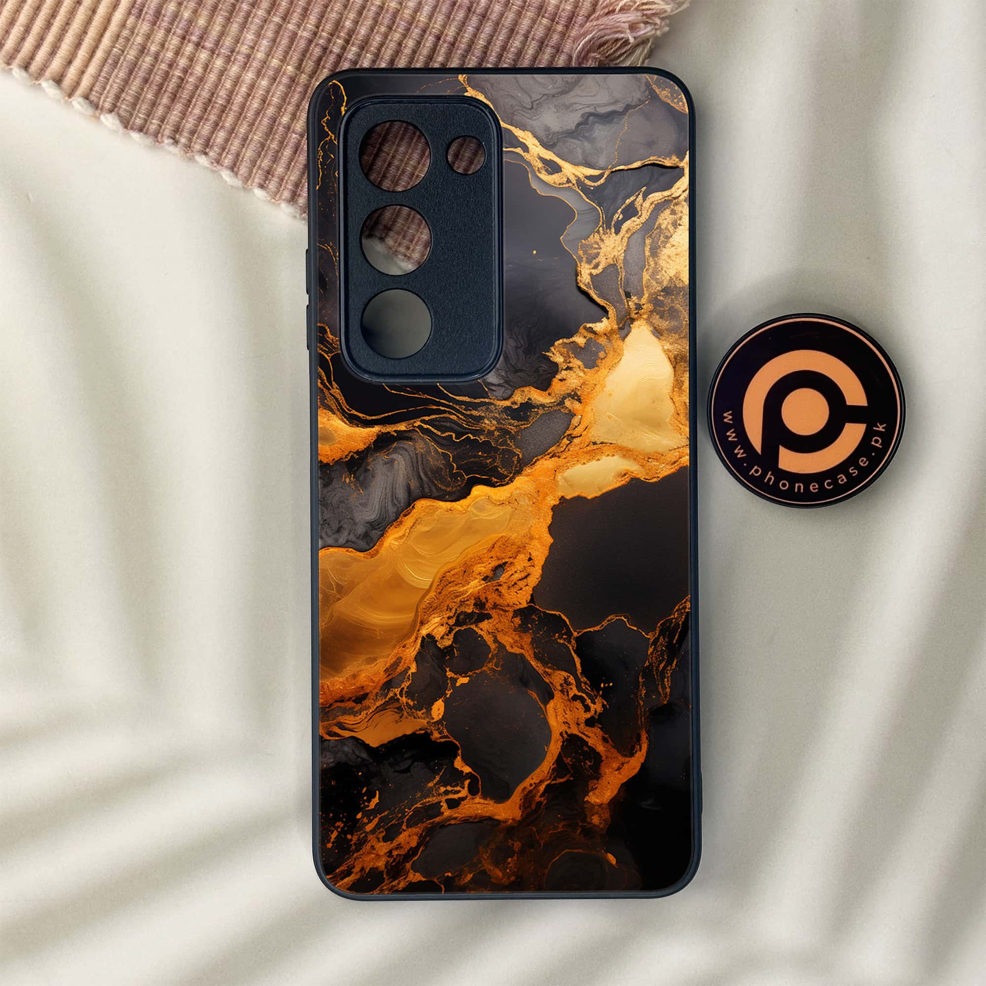 Oppo A5 2025 - Liquid Marble 2.0 Series - Premium Metal Printed soft Bumper shock Proof Case