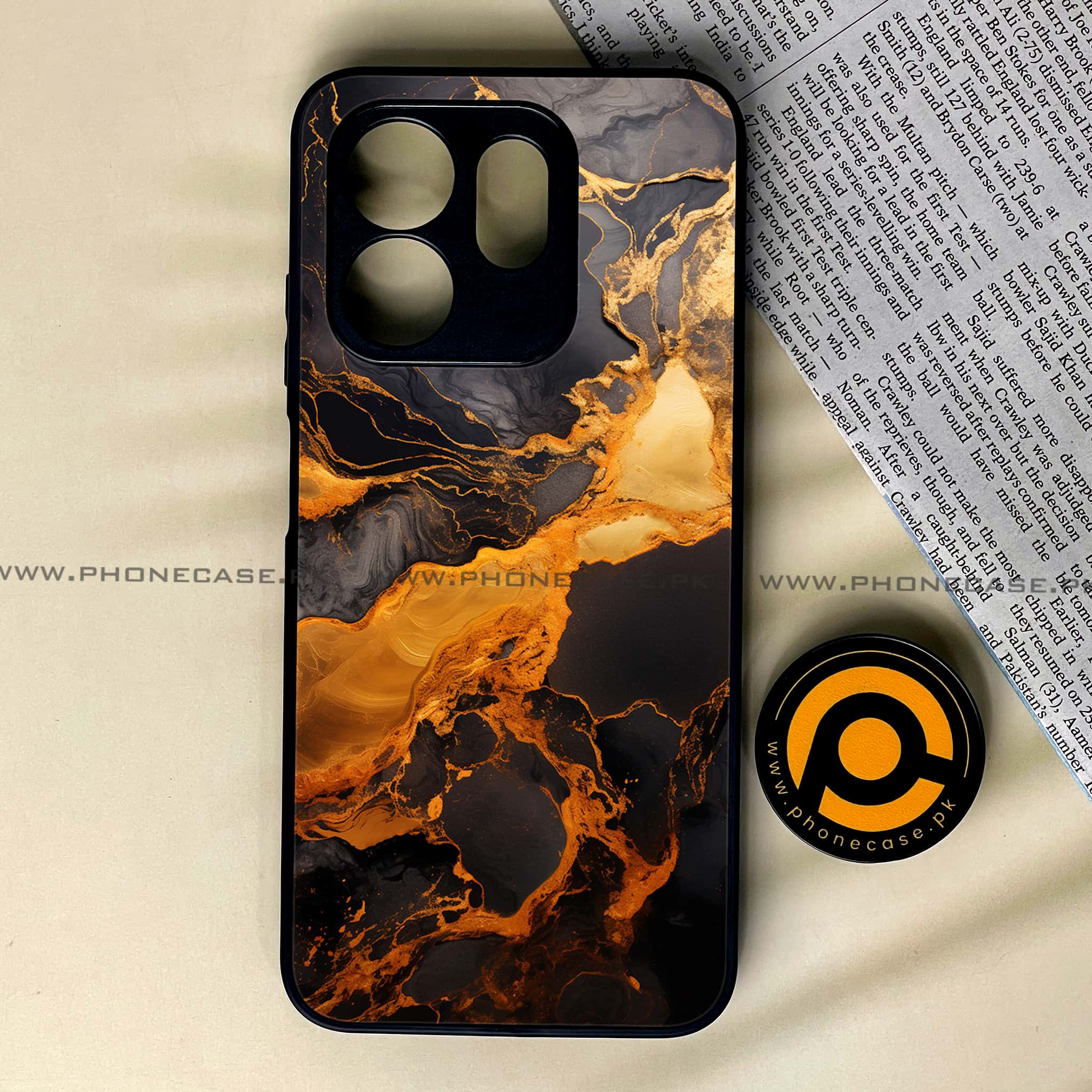 Infinix Hot 50i - Liquid Marble 2.0 Series - Premium Metal Printed soft Bumper shock Proof Case